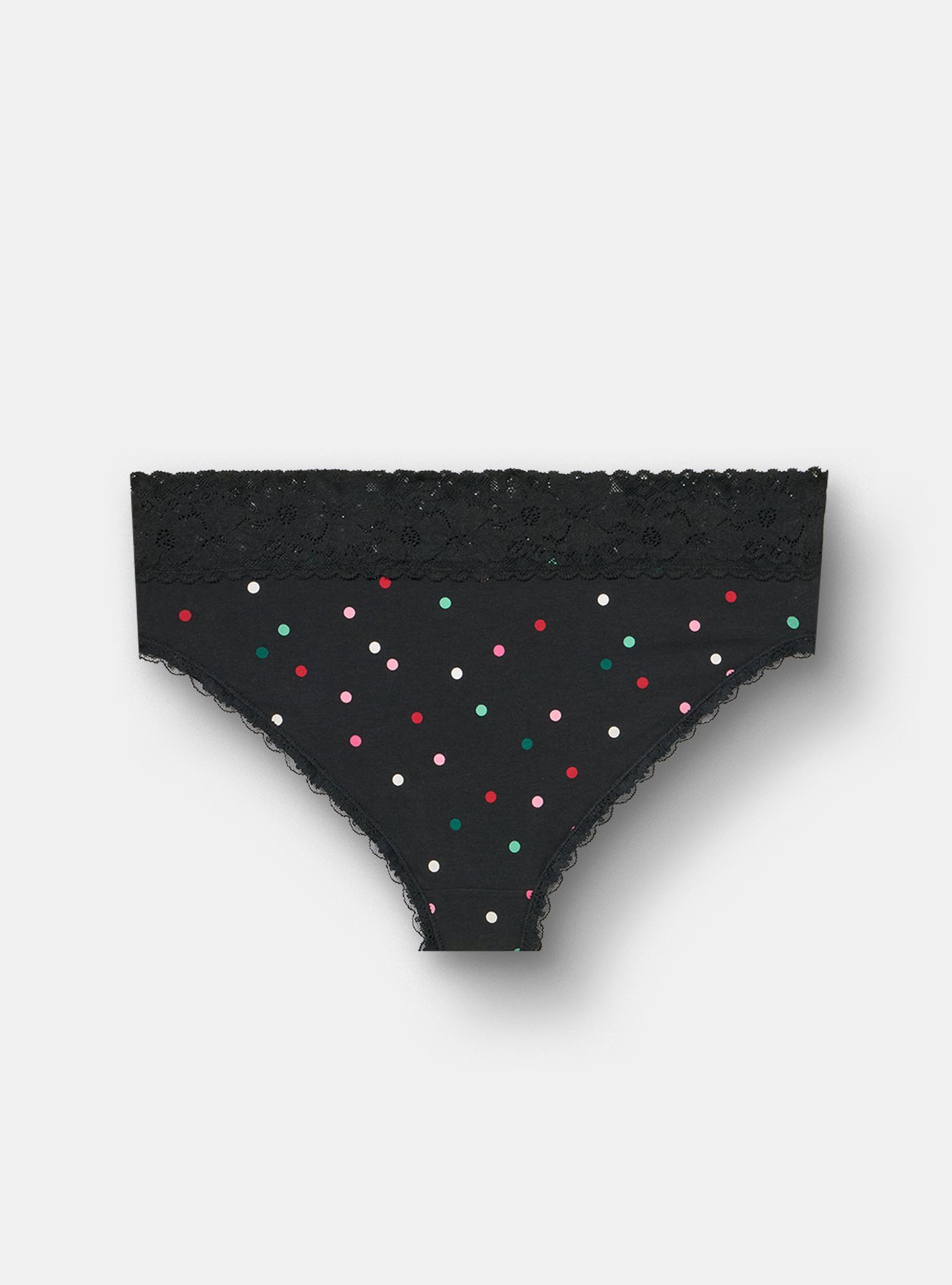 Cotton Mid-Rise Cheeky Lace Trim Panty, SWEETHEART DOT MULTI, alternate