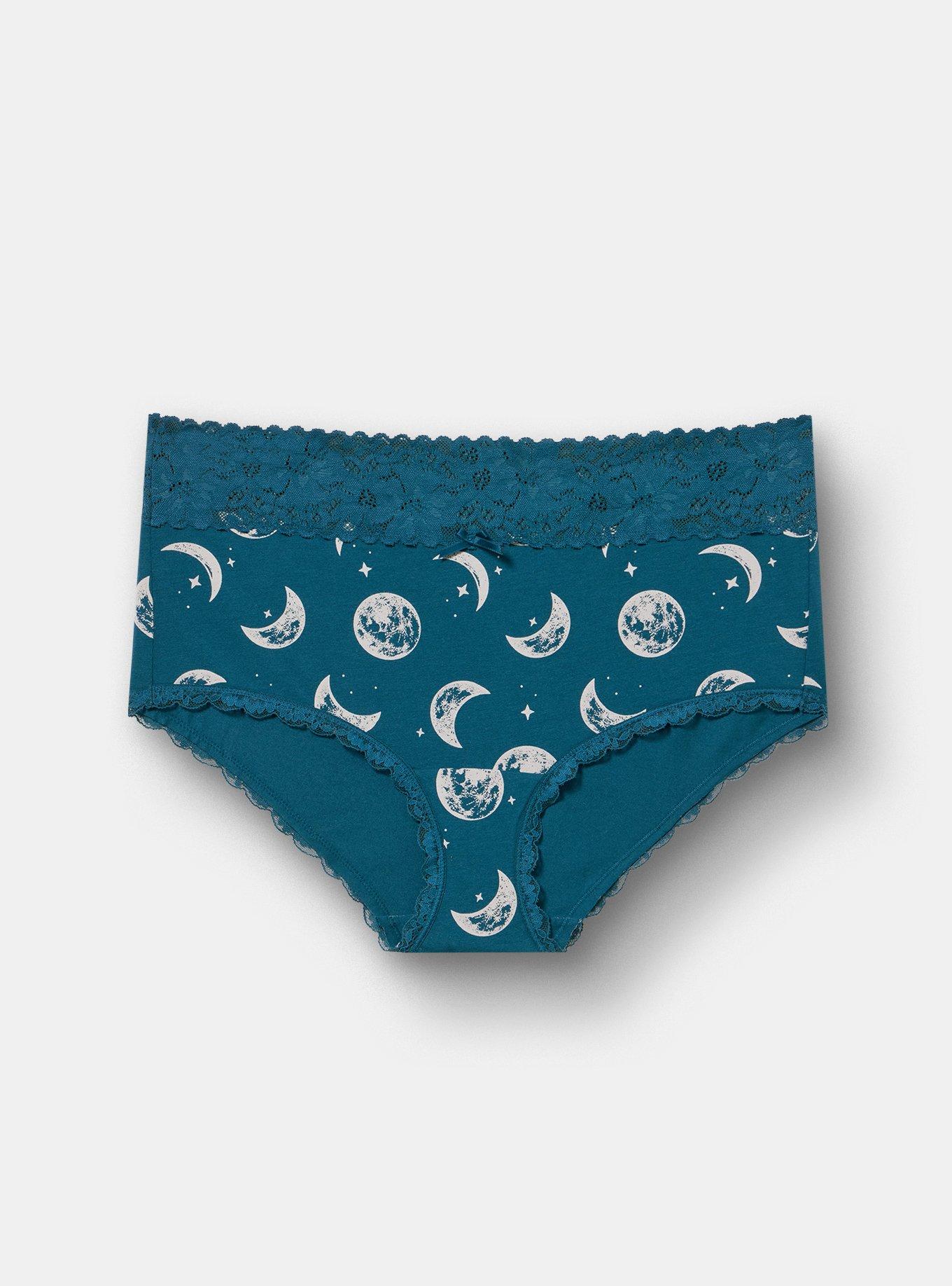 Cotton Mid-Rise Lace Trim Brief Panty, LUNA MOON TEAL, hi-res