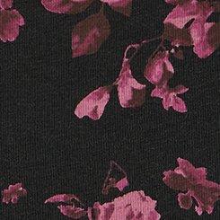 Cotton Mid-Rise Lace Trim Brief Panty, SEASONAL ROSES FLORAL BLACK, swatch