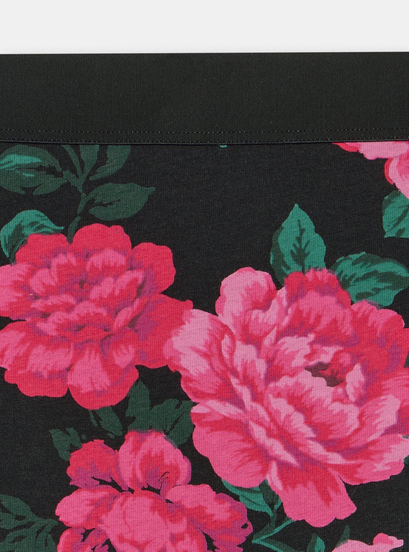 Cotton Mid-Rise Brief Panty, TRADITIONAL ROSES HOT PINK, alternate