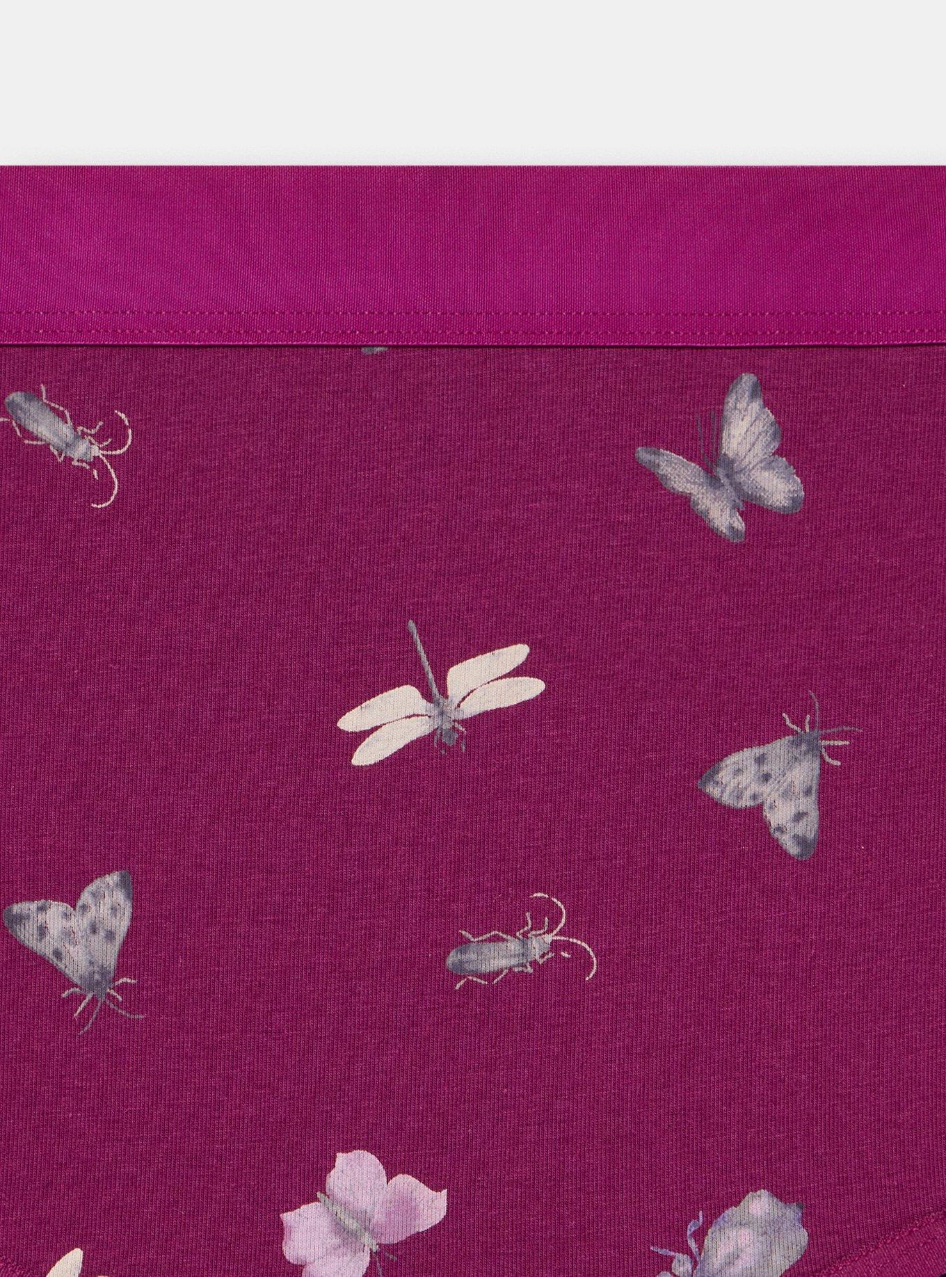 Cotton Mid-Rise Brief Panty, LITTLE INSECTS PURPLE, alternate