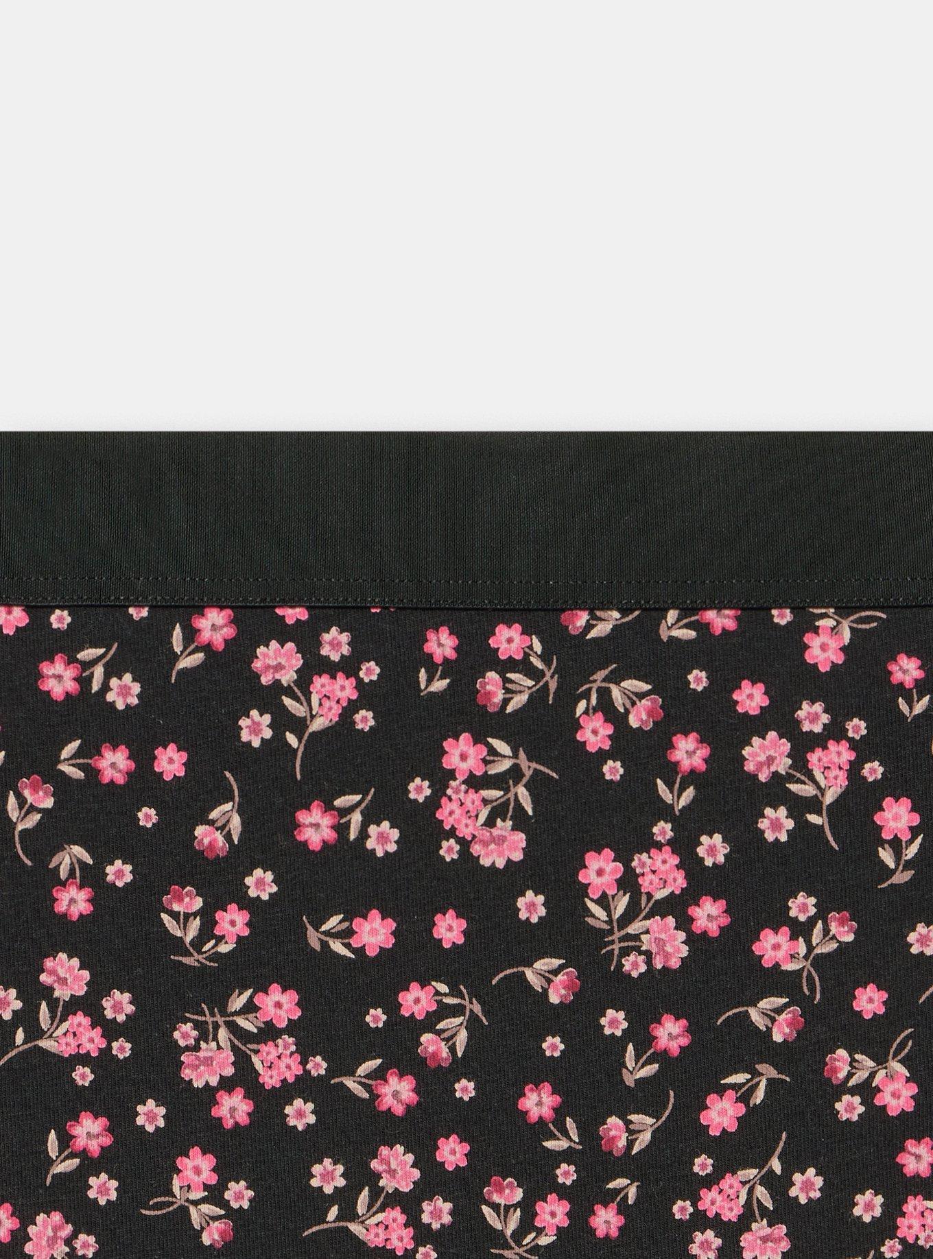 Cotton Mid-Rise Brief Panty, WISH FLORAL BLACK, alternate