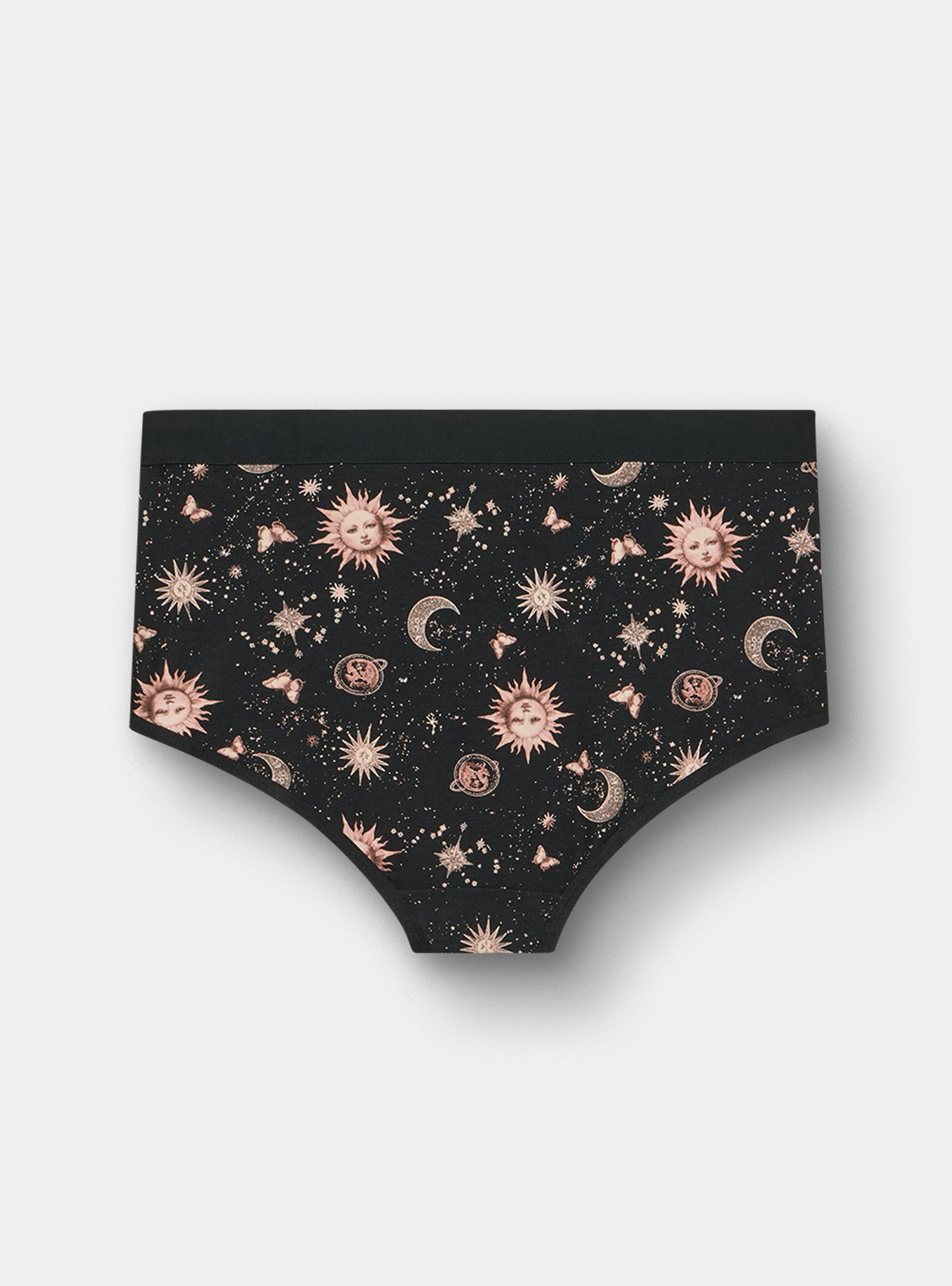 Cotton Mid-Rise Brief Panty, CELESTIAL PREDICTION BLACK, alternate