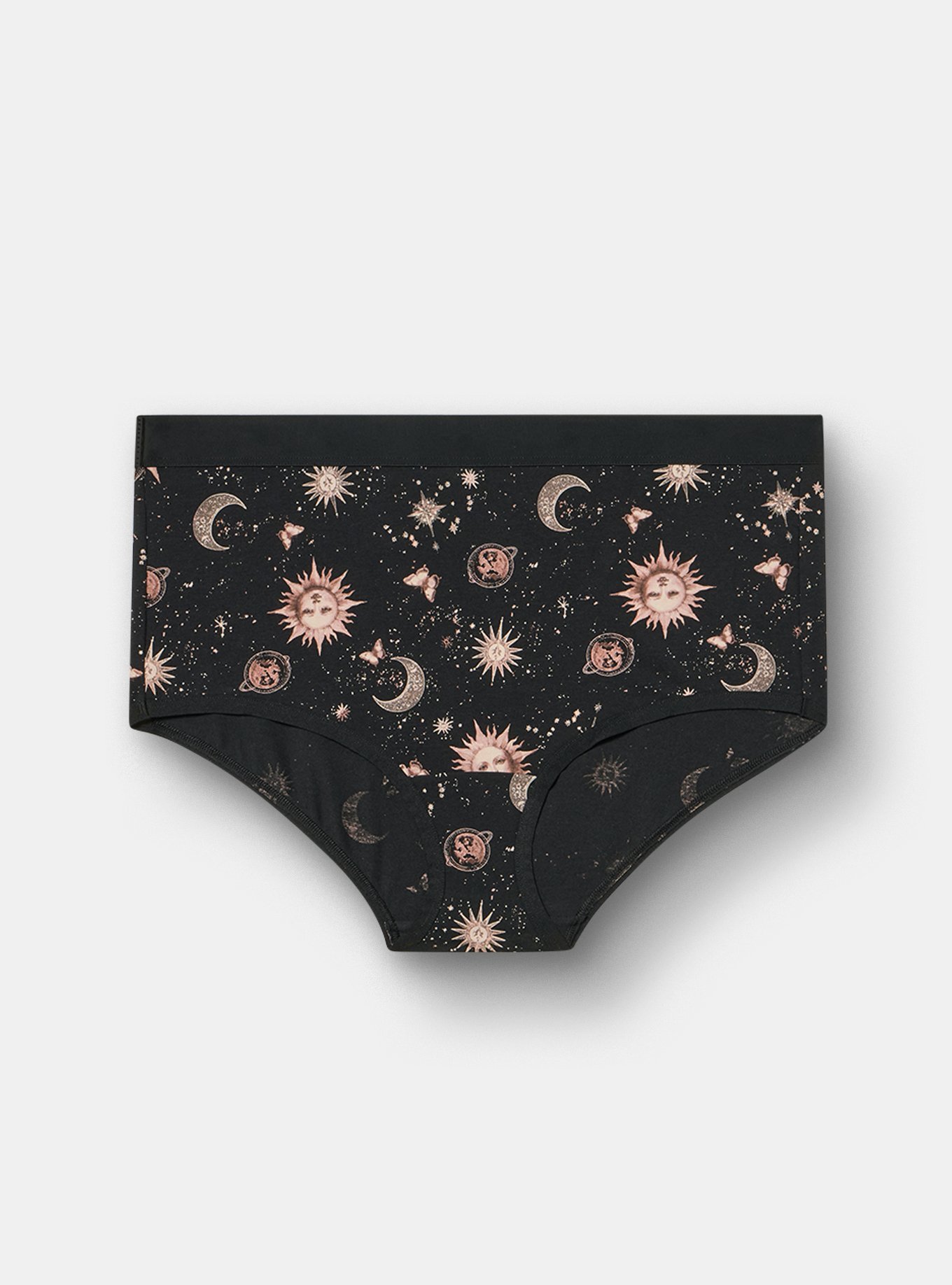 Cotton Mid-Rise Brief Panty, CELESTIAL PREDICTION BLACK, hi-res