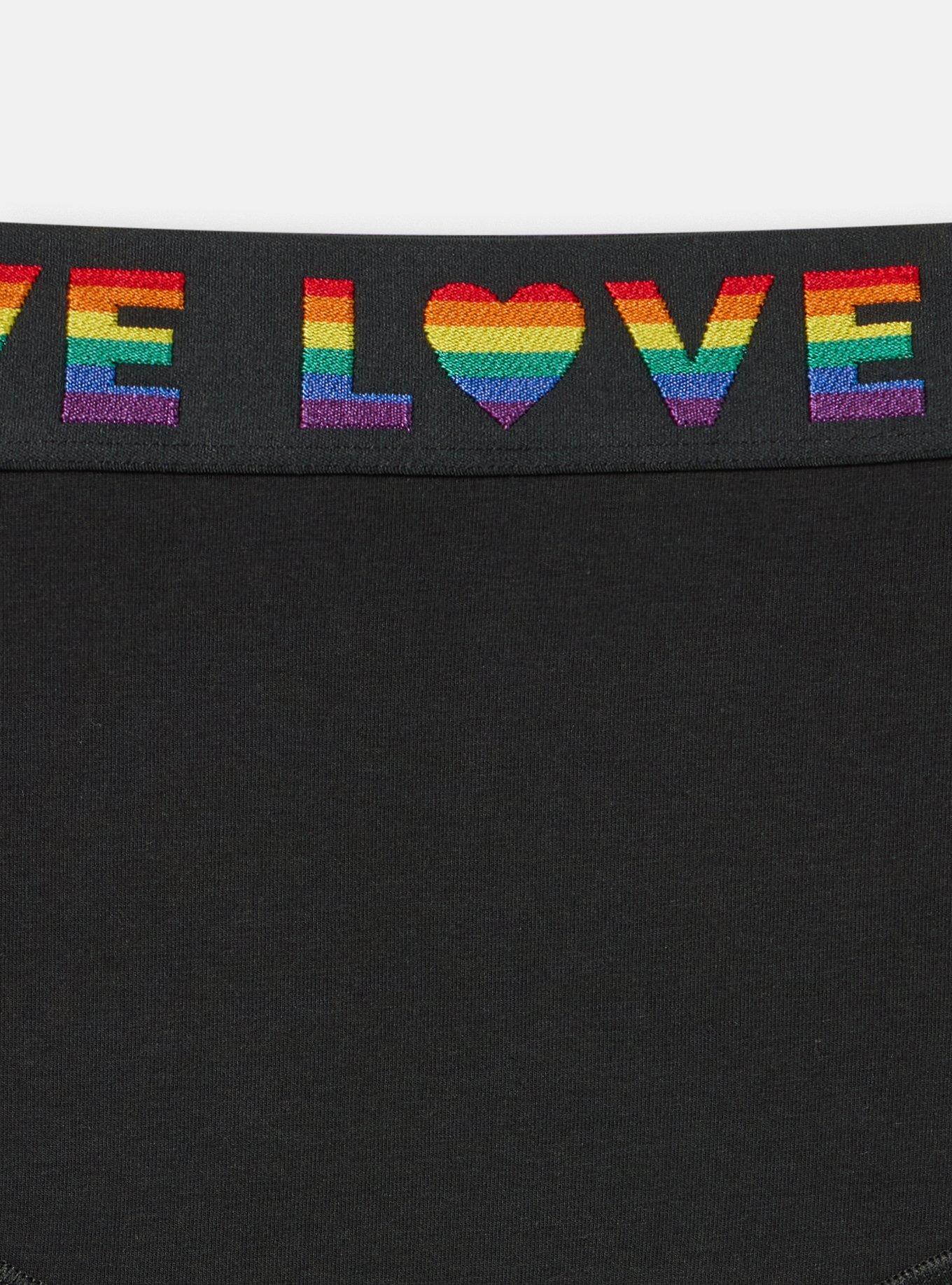Love Logo High-Rise Cotton Brief, RICH BLACK, alternate