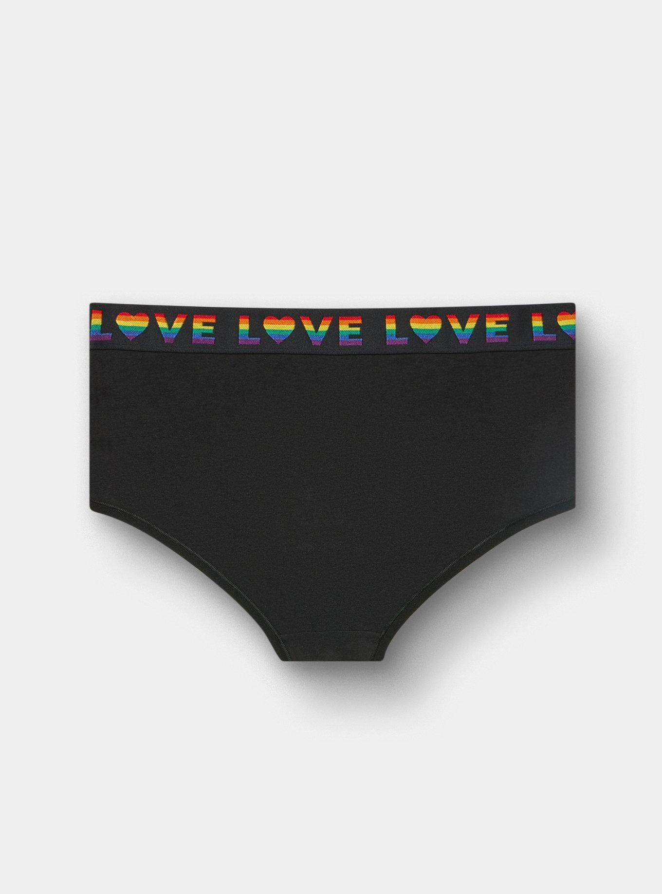 Love Logo High-Rise Cotton Brief, RICH BLACK, alternate
