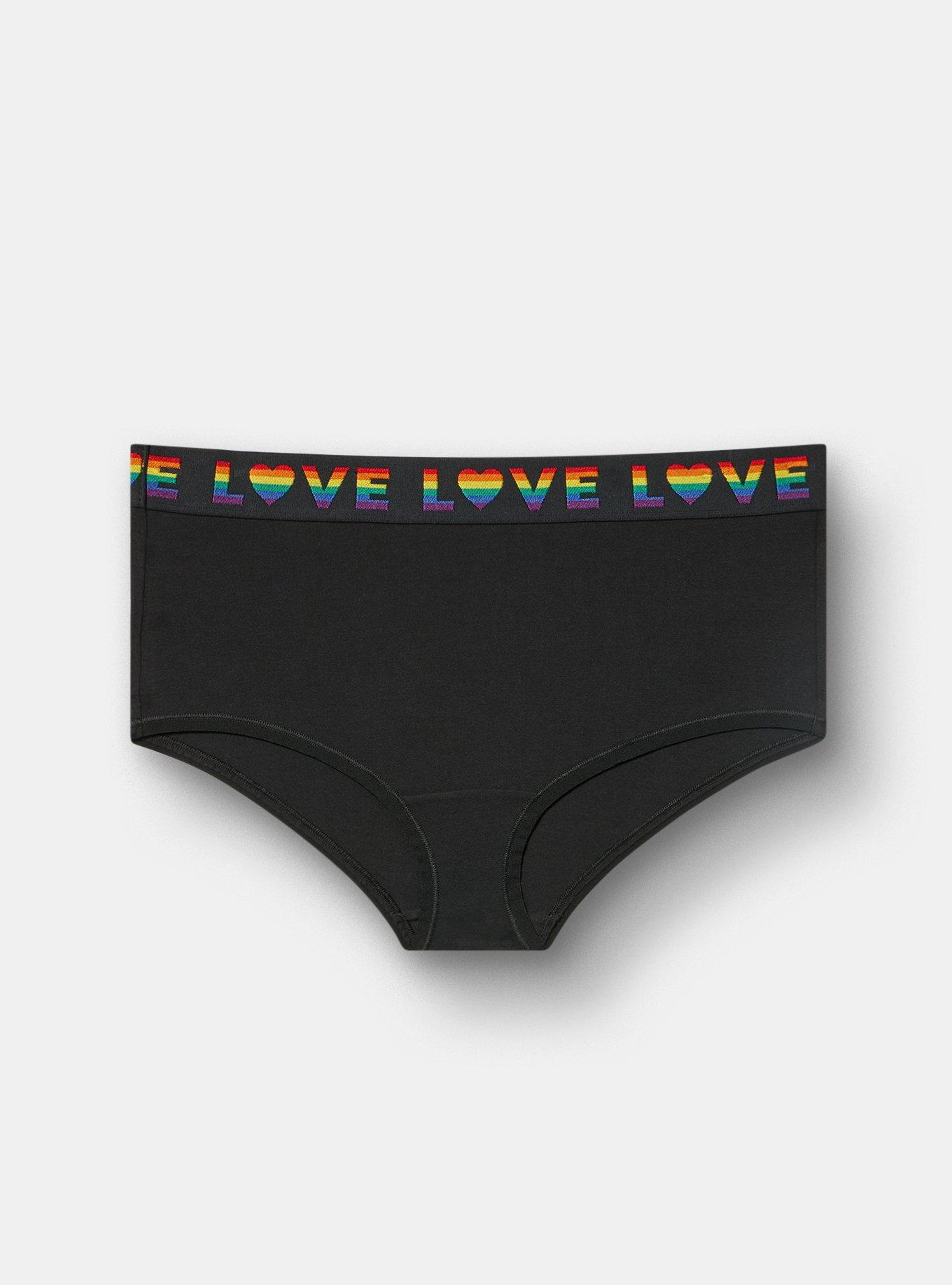 Love Logo High-Rise Cotton Brief, RICH BLACK, hi-res