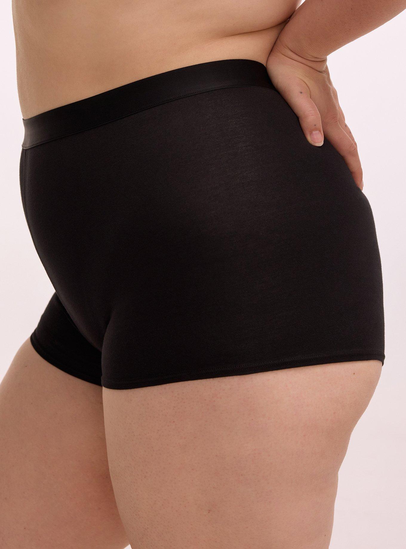 Cotton High-Rise Shortie Panty, RICH BLACK, alternate