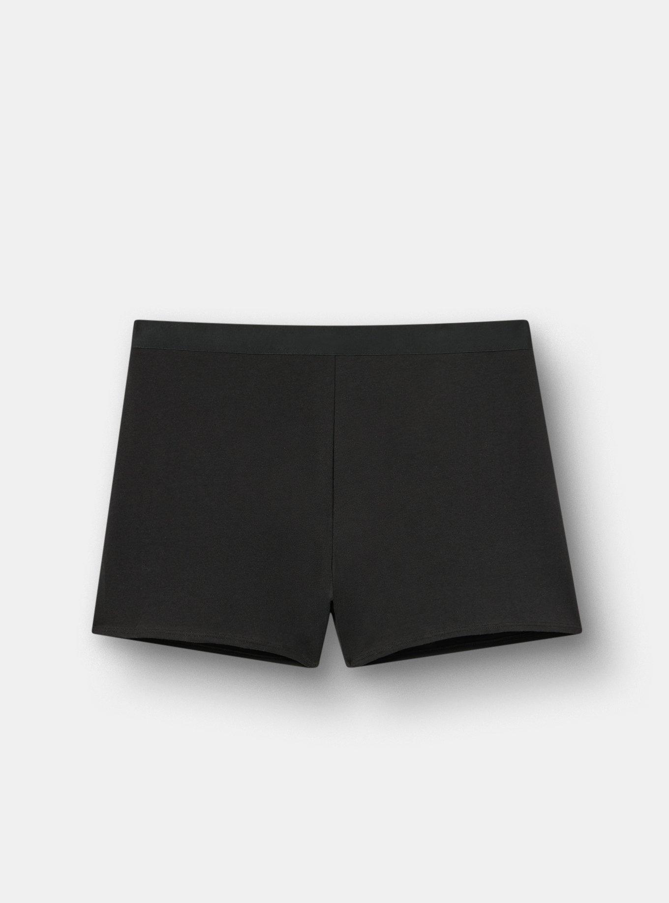 Cotton High-Rise Shortie Panty, RICH BLACK, flat