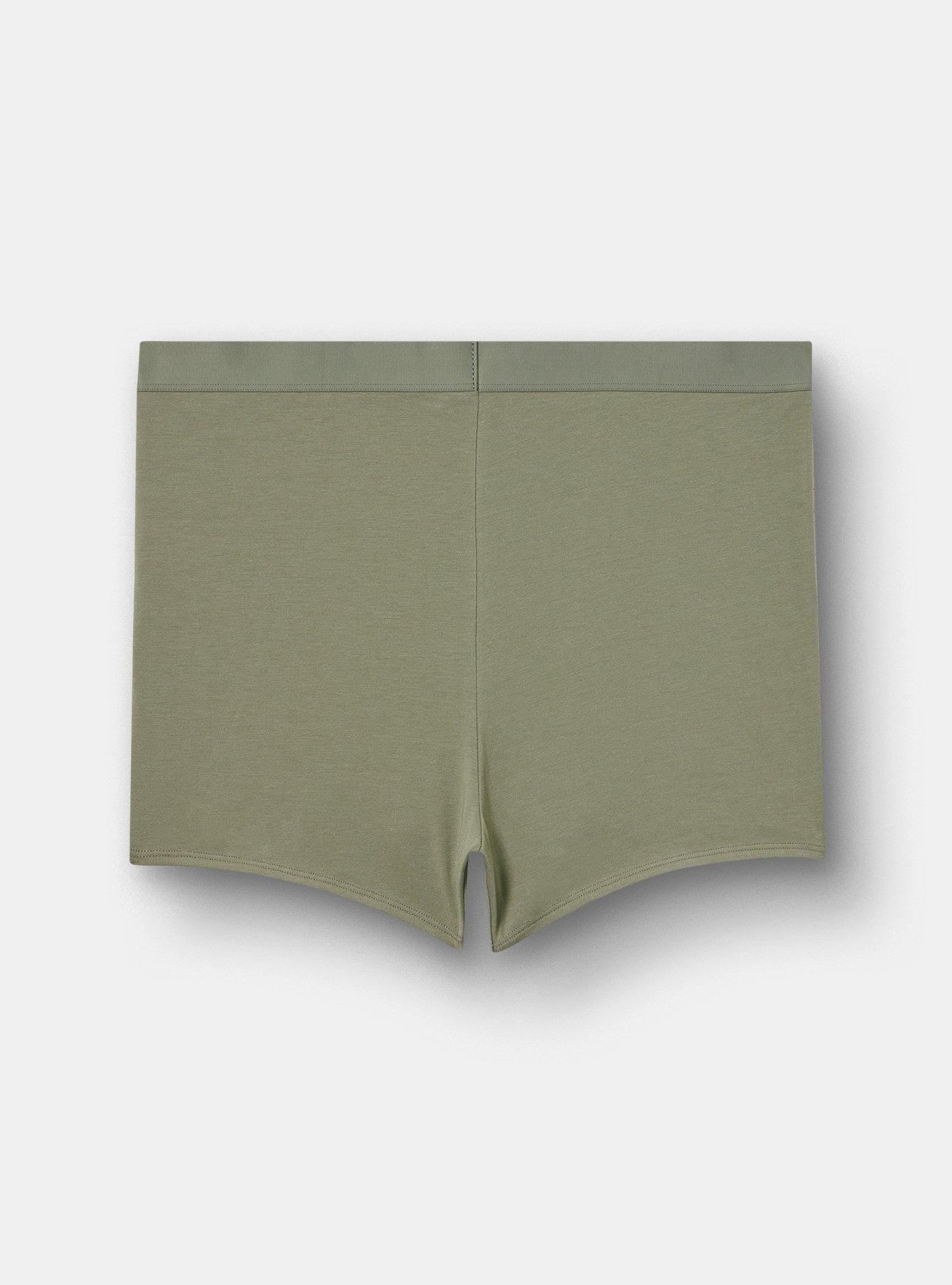Plus Size Cotton High-Rise Shortie Panty, AGAVE GREEN, alternate