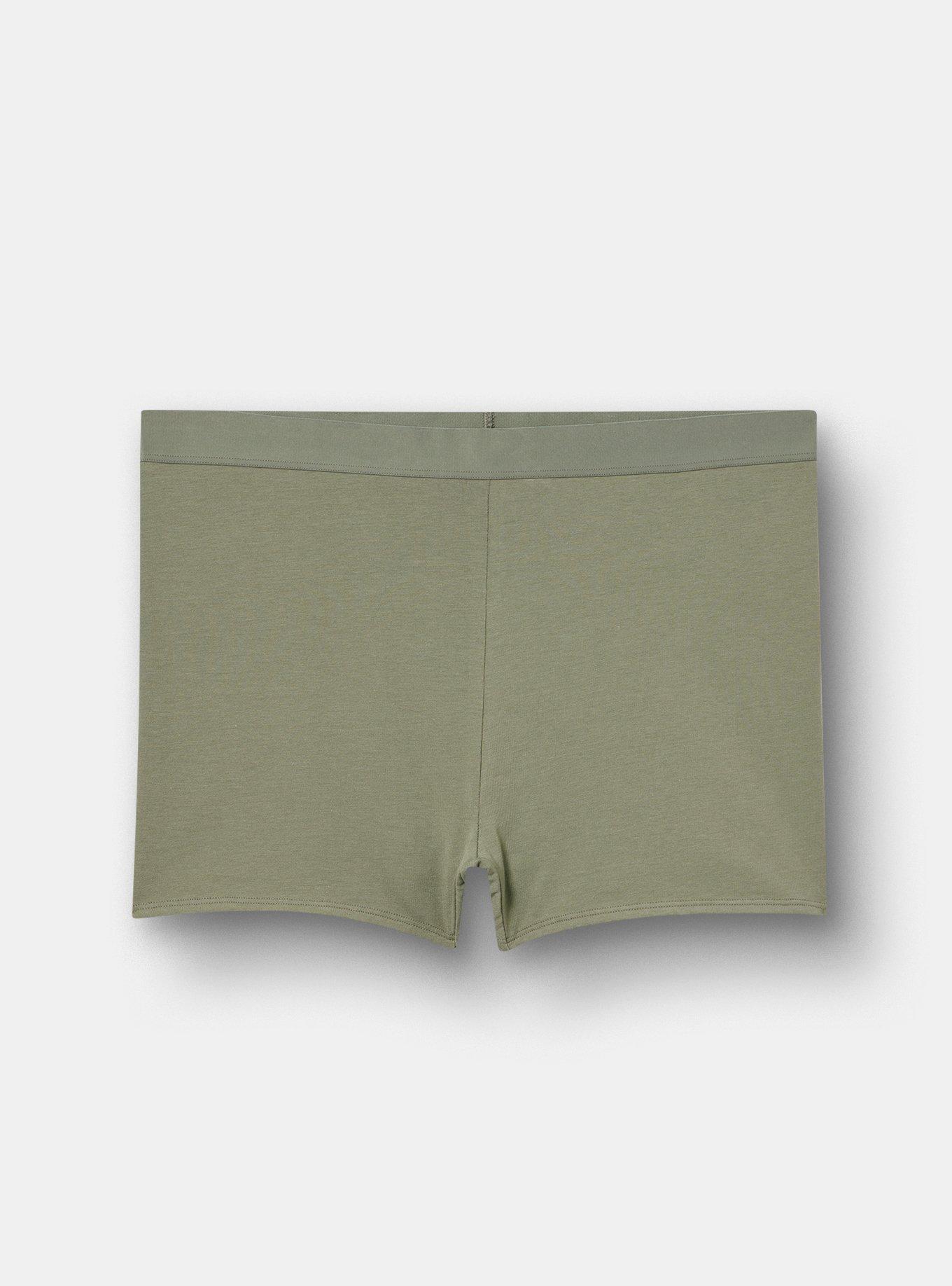 Plus Size Cotton High-Rise Shortie Panty, AGAVE GREEN, hi-res