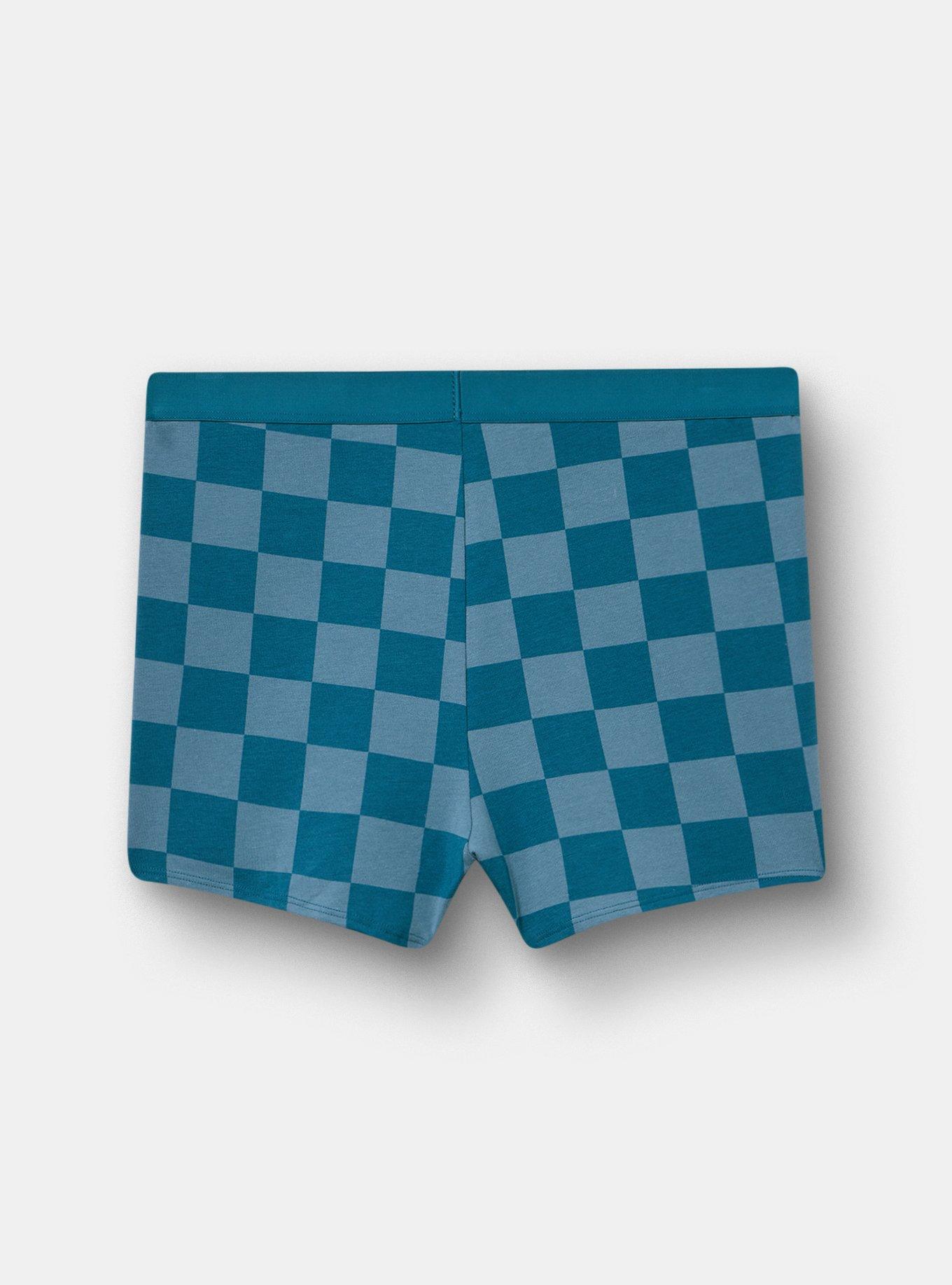 Cotton High-Rise Shortie Panty, SUNNY CHECK TEAL, alternate