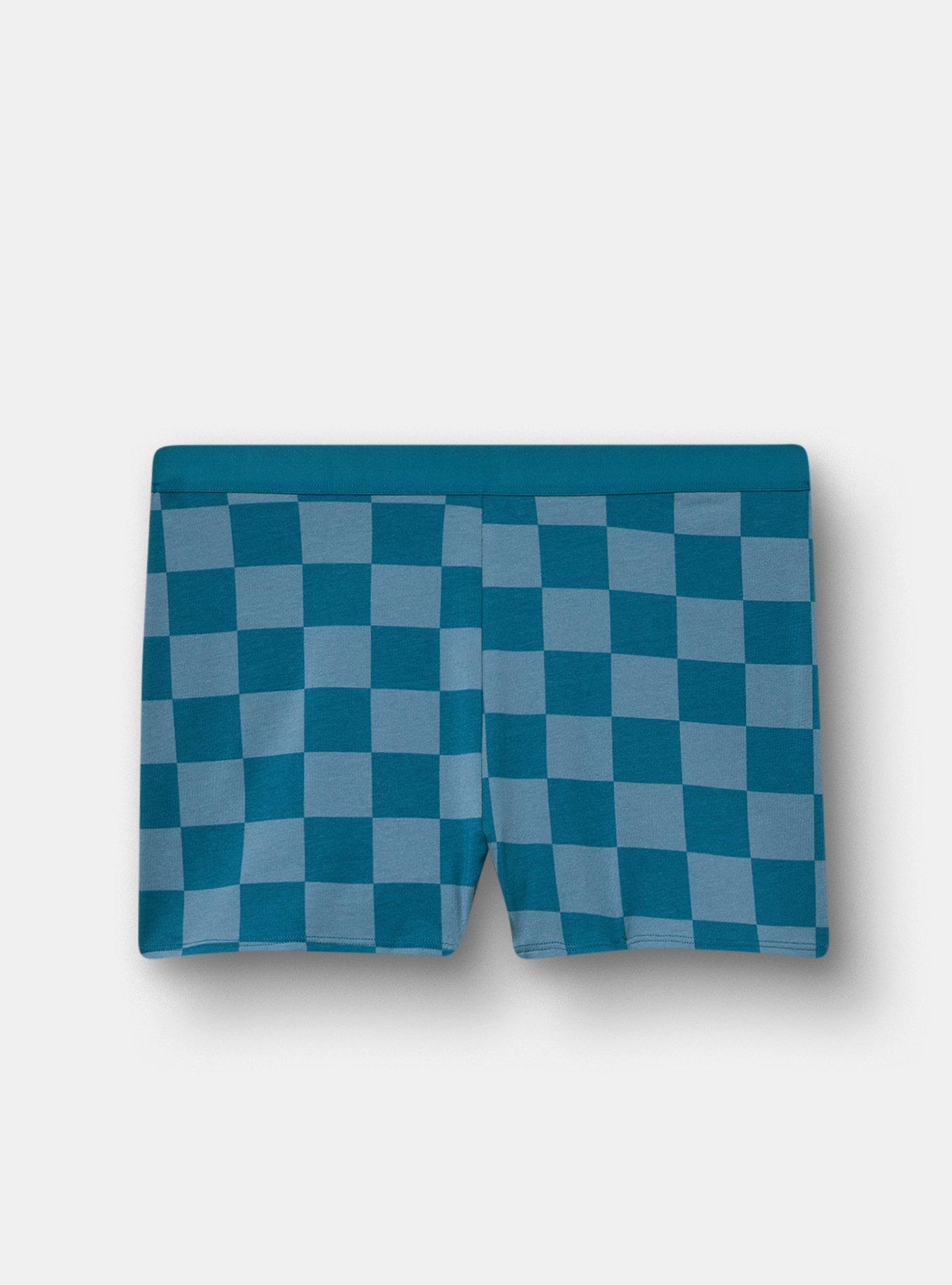 Cotton High-Rise Shortie Panty, SUNNY CHECK TEAL, hi-res