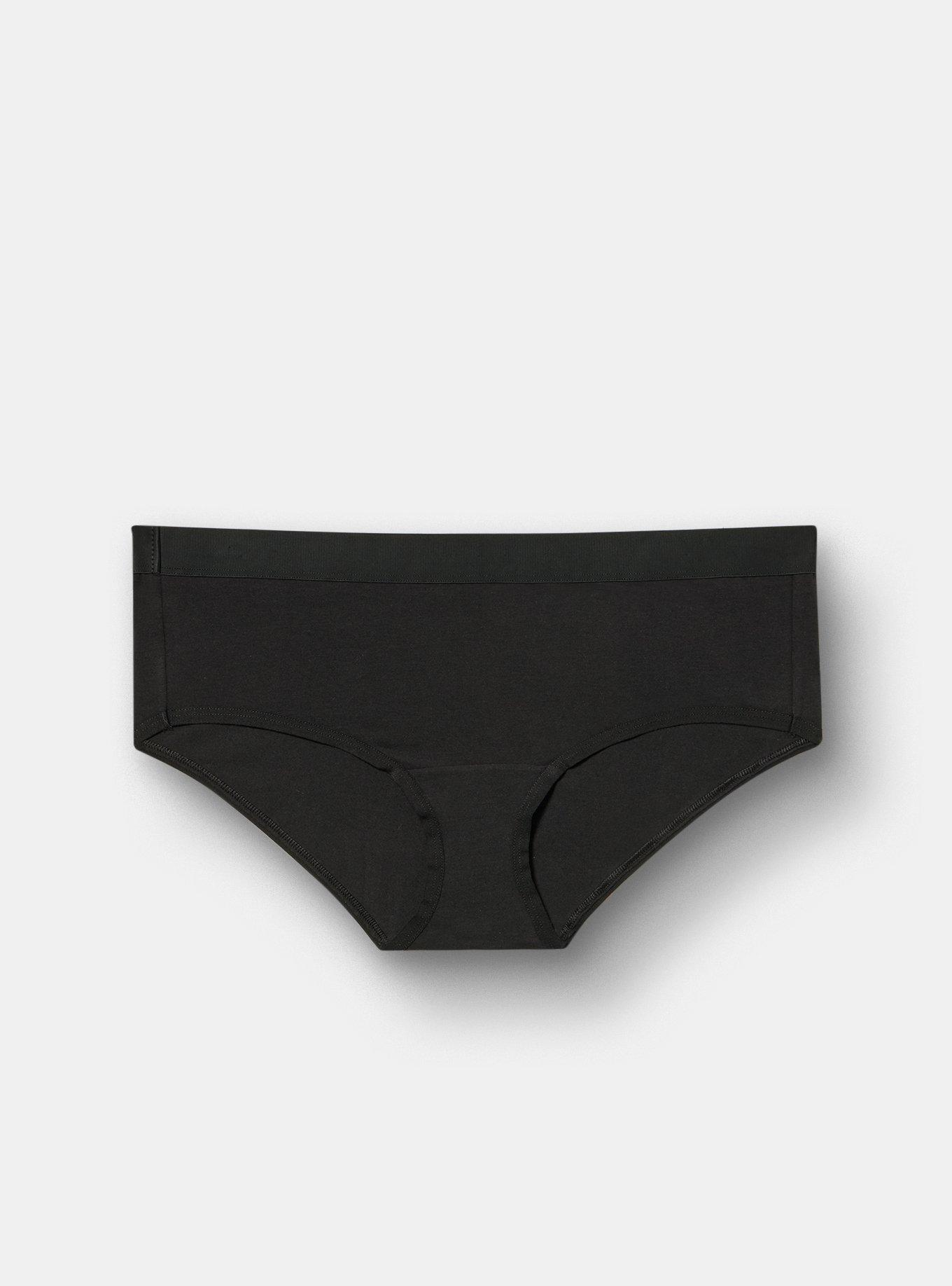 Cotton Mid-Rise Hipster Panty, RICH BLACK, hi-res