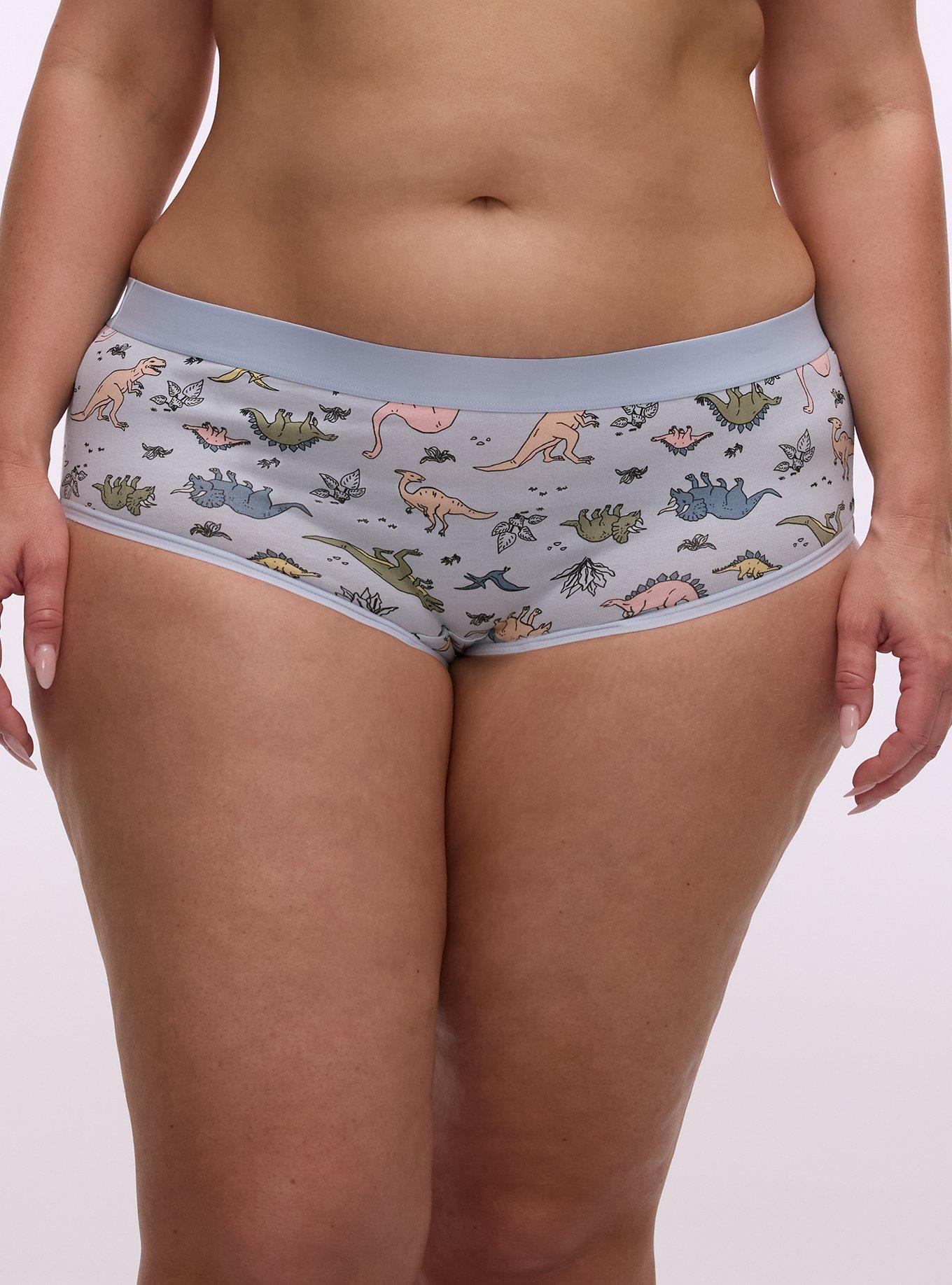 Cotton Mid-Rise Hipster Panty, COLORFUL DINOS LIGHT BLUE, hi-res