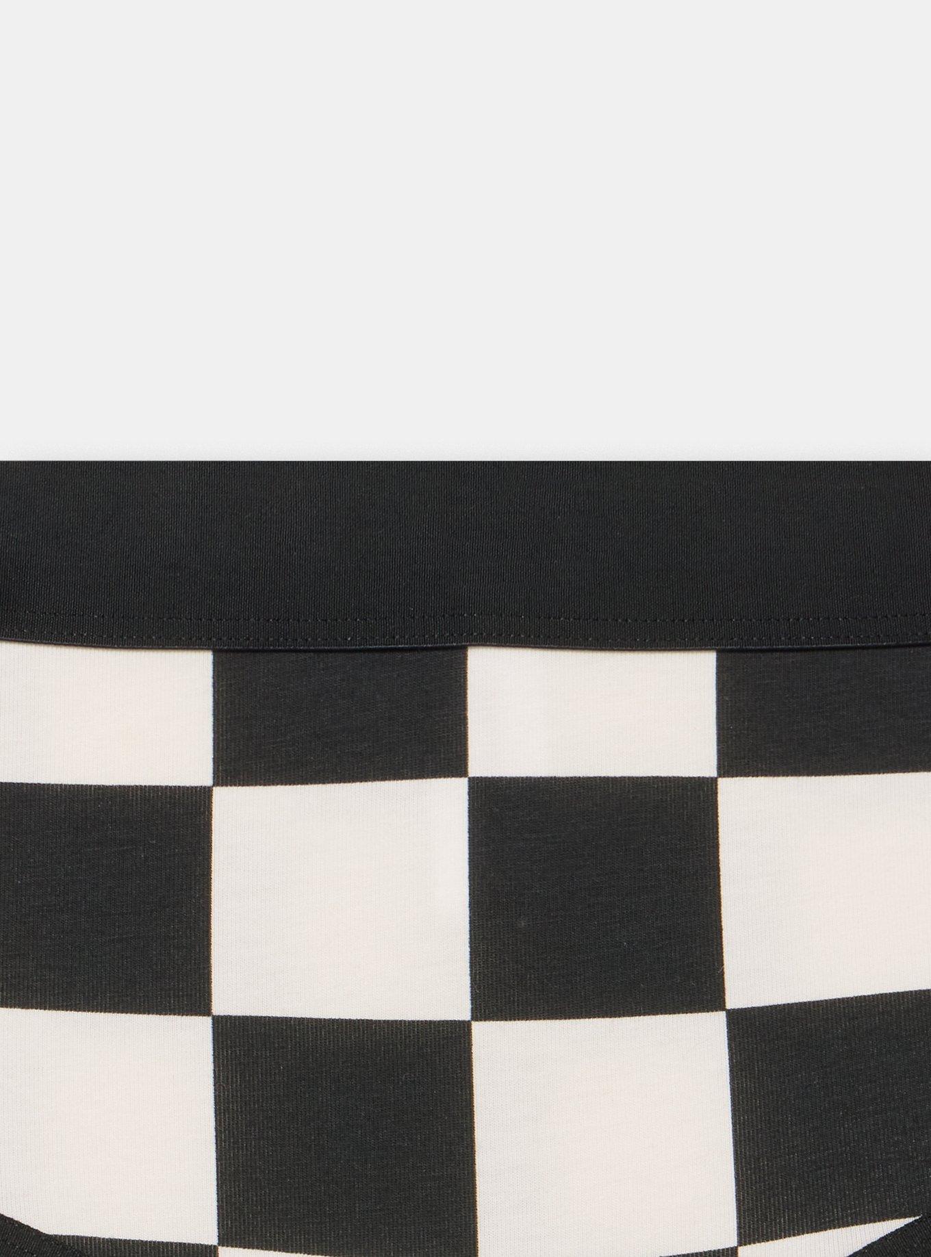 Cotton Mid-Rise Hipster Panty, SUNNY CHECK WHITE, alternate