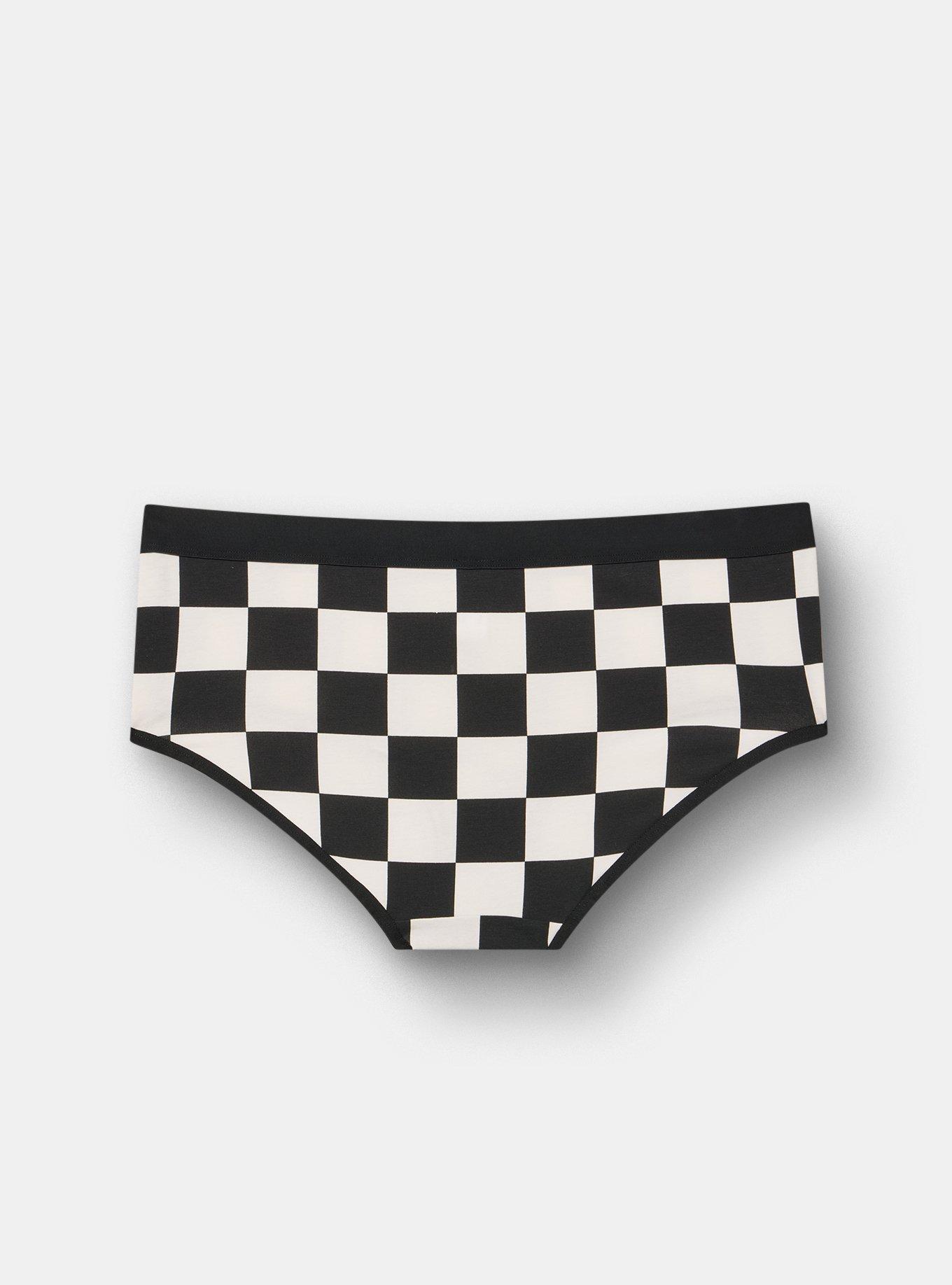 Cotton Mid-Rise Hipster Panty, SUNNY CHECK WHITE, alternate