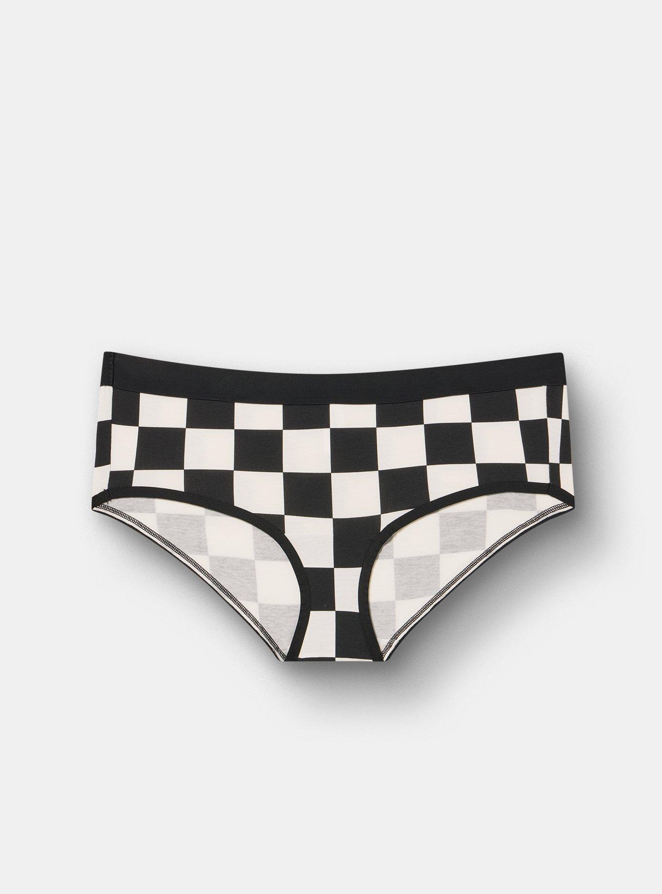 Cotton Mid-Rise Hipster Panty, SUNNY CHECK WHITE, hi-res