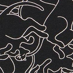 Cotton Mid-Rise Hipster Panty, OUTLINED CATS BLACK, swatch