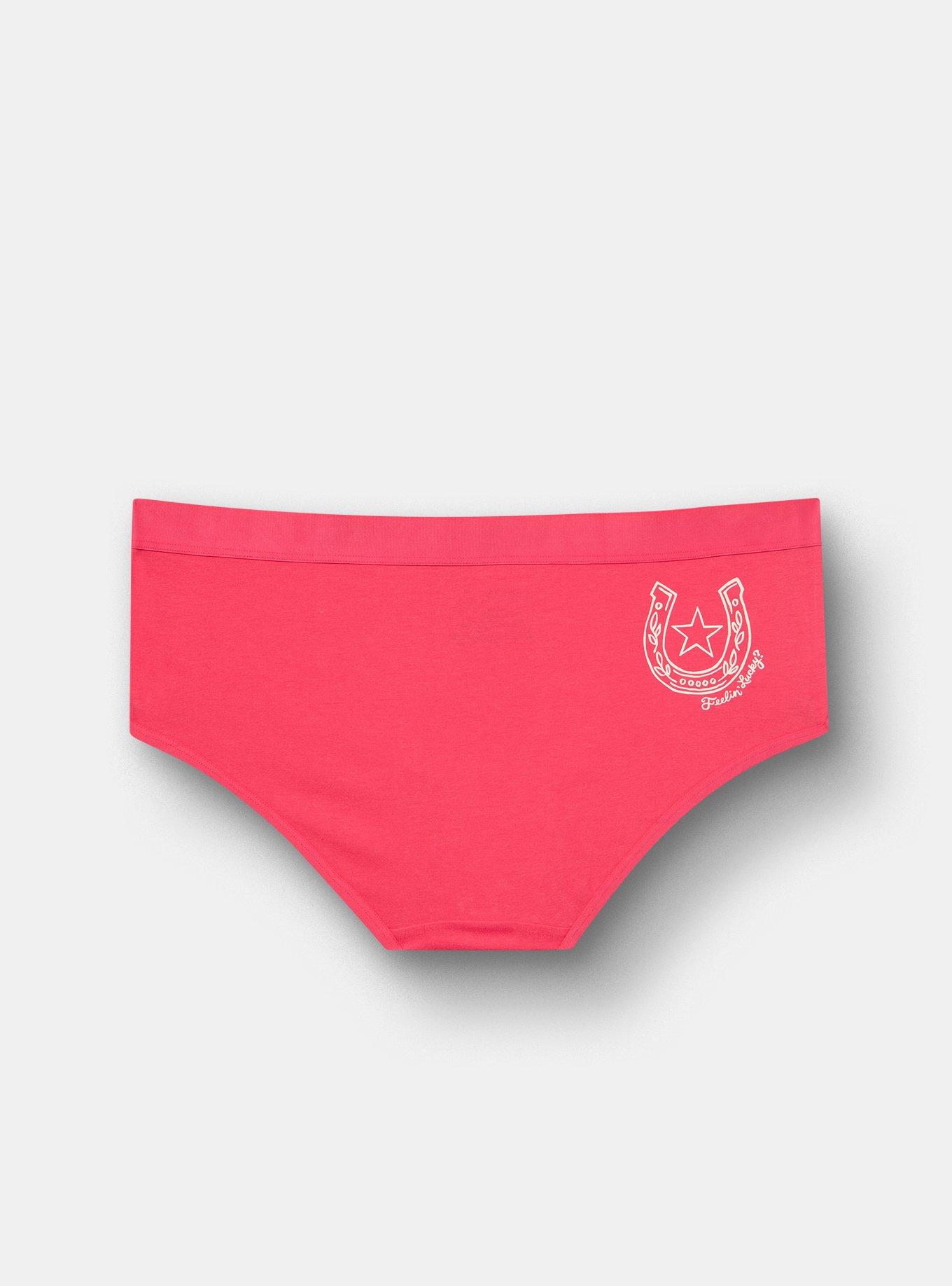 Cotton Mid-Rise Hipster Panty, FEELIN LUCKY HORSESHOE PURPLE, alternate