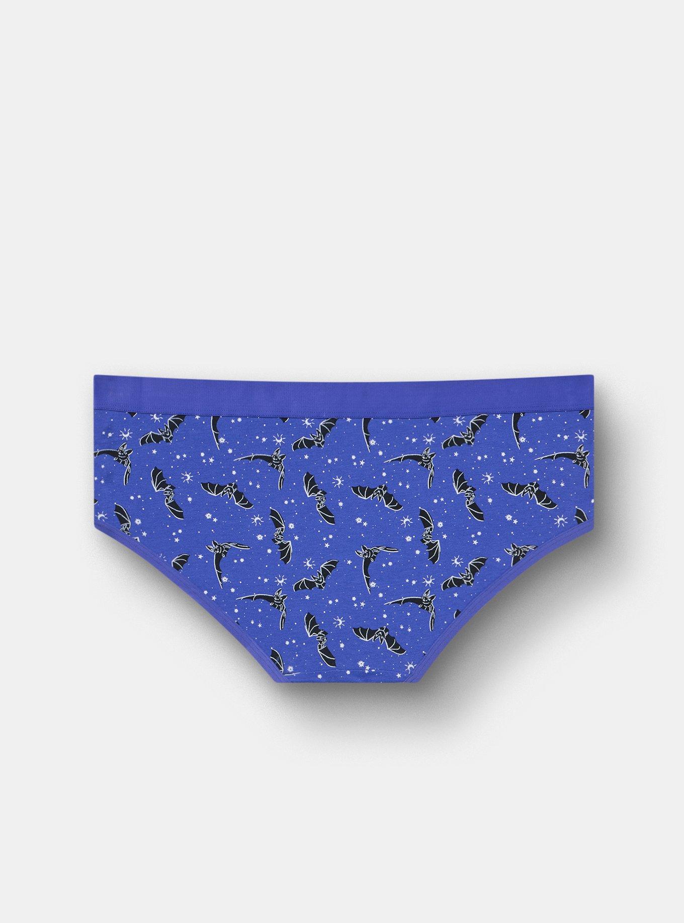 Cotton Mid-Rise Hipster Panty, SPACE BATS BLUE, alternate