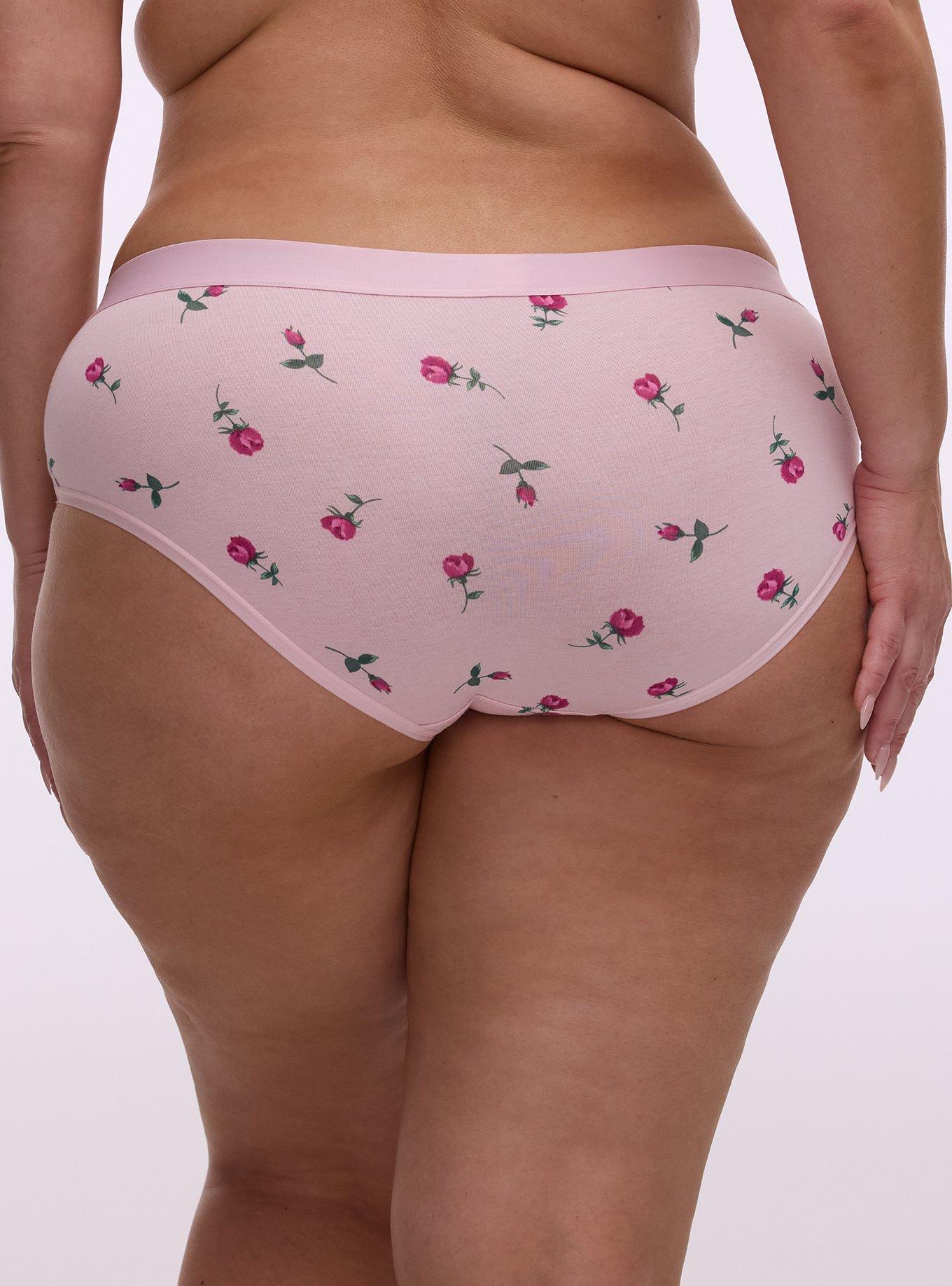 Cotton Mid-Rise Hipster Panty, KENT ROSE FLORAL PINK, alternate