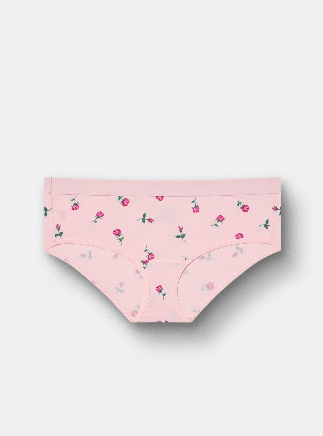 Cotton Mid-Rise Hipster Panty, KENT ROSE FLORAL PINK, hi-res