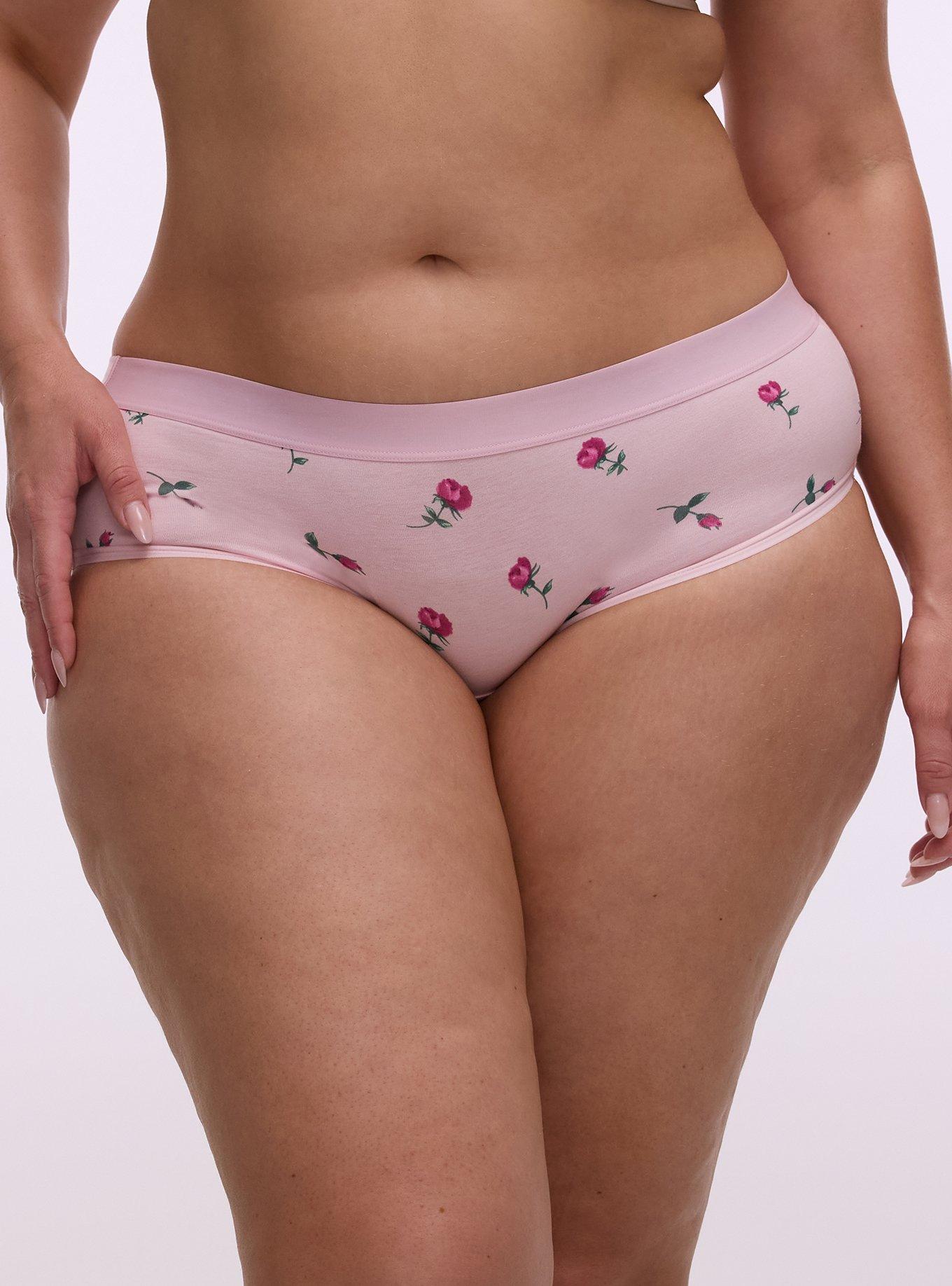 Cotton Mid-Rise Hipster Panty, KENT ROSE FLORAL PINK, hi-res