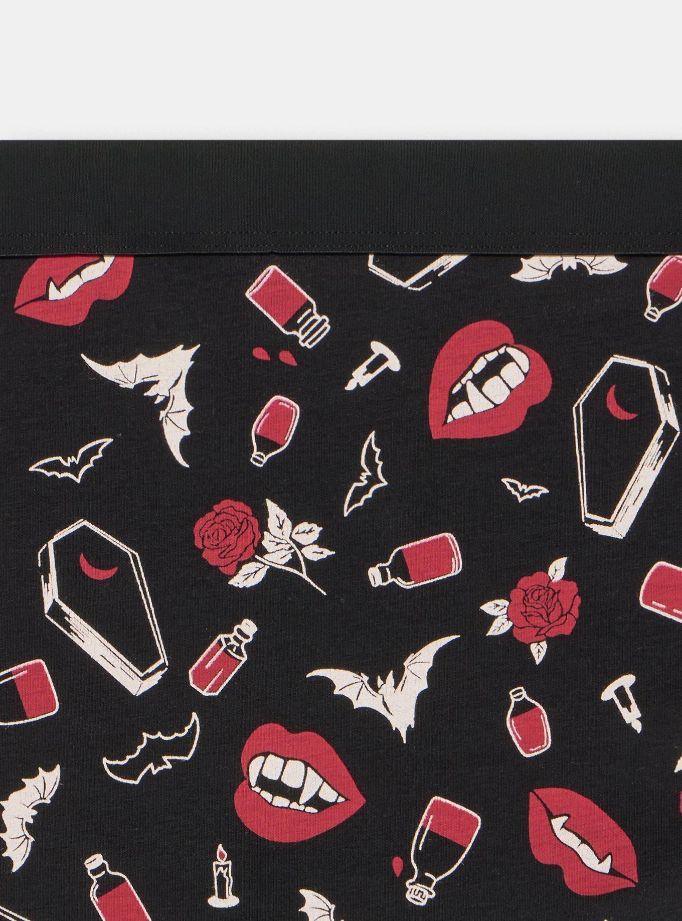 Cotton Mid-Rise Hipster Panty, VAMPIRE THINGS BLACK, alternate