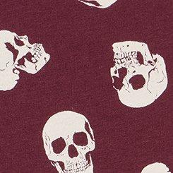 Plus Size Cotton Mid-Rise Hipster Panty, BUBBLEGUM SKULLS BURGUNDY, swatch