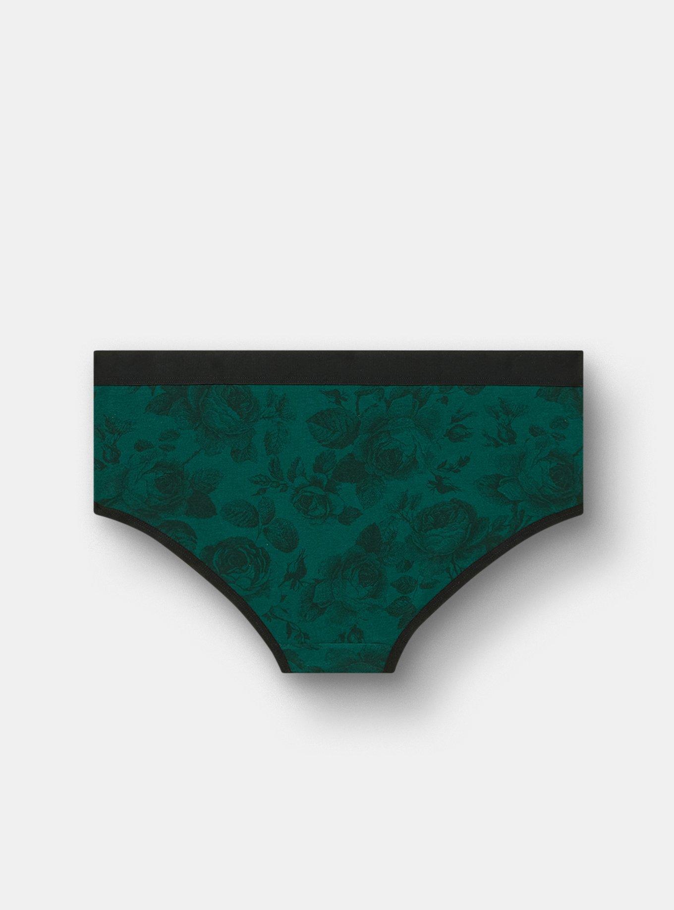 Cotton Mid-Rise Hipster Panty, MARYANNE FLORAL GREEN, alternate