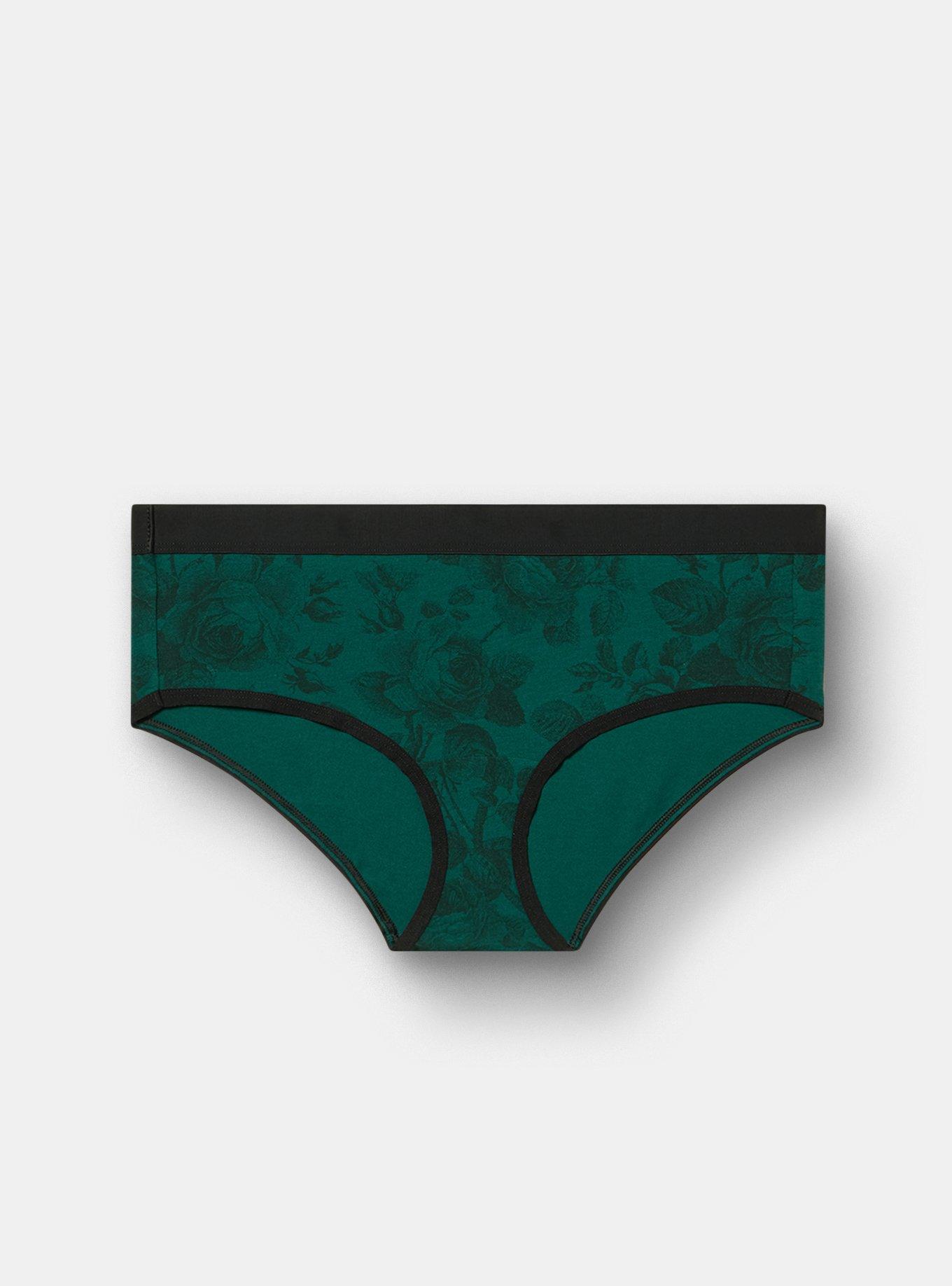 Cotton Mid-Rise Hipster Panty, MARYANNE FLORAL GREEN, hi-res