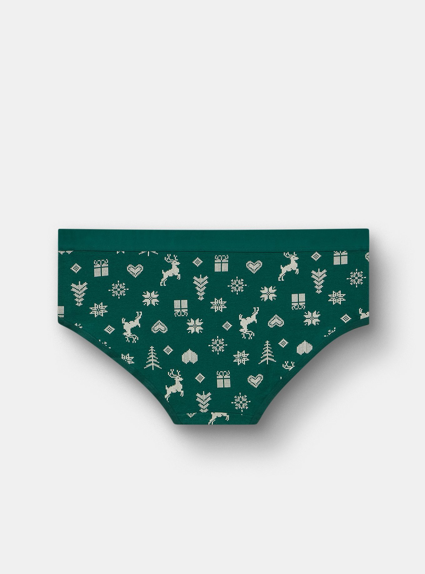 Cotton Mid-Rise Hipster Panty, FAIRISLE ICONS GREEN, alternate