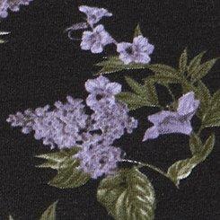 Cotton Mid-Rise Lace Trim Boyshort Panty, ENCHANTED GARDEN PURPLE, swatch