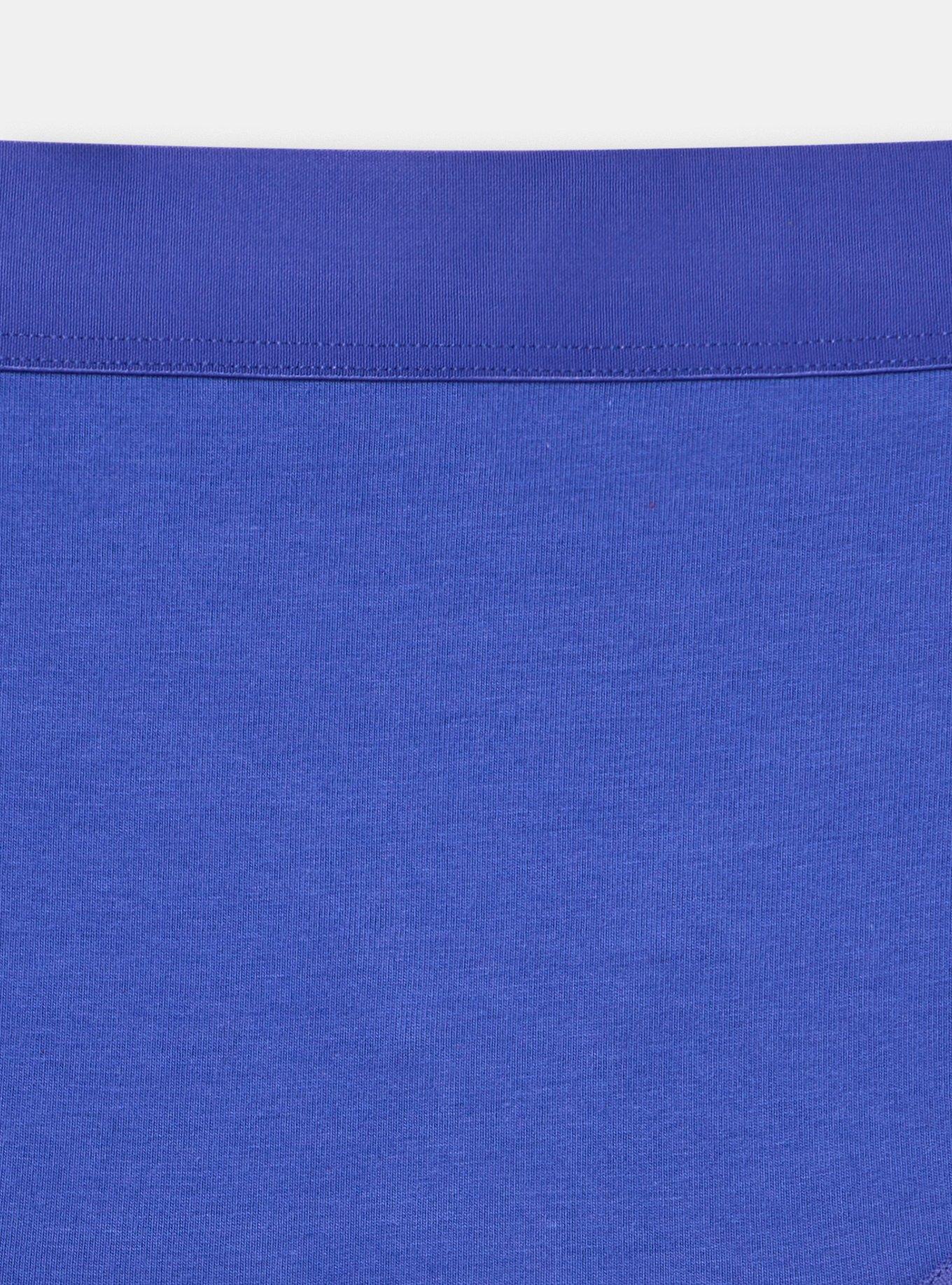 COTTON MID RISE THONG PANTY, ROYAL BLUE, alternate