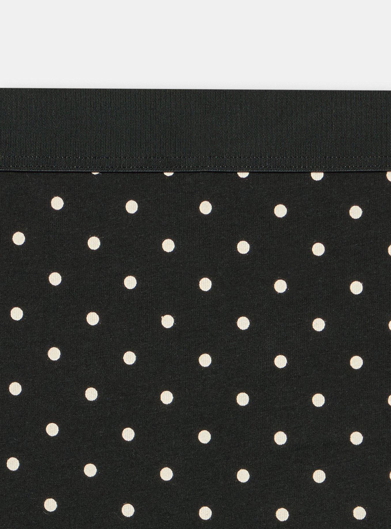 Cotton Mid-Rise Thong Panty, MIRANDA DOT RICH BLACK, alternate