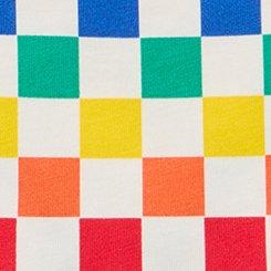 COTTON MID RISE THONG PANTY, RAINBOW CHECK WHITE, swatch