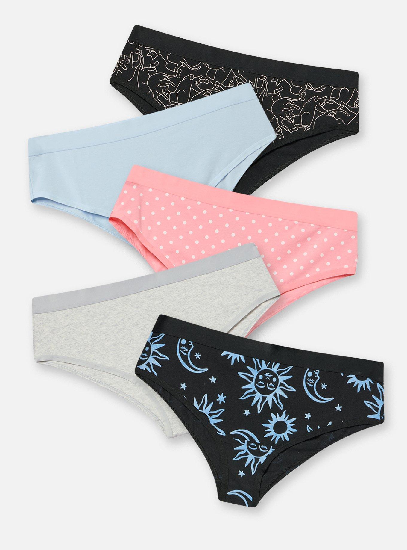 5-Pack Cotton Mid-Rise Cheeky Panty, MULTI, hi-res