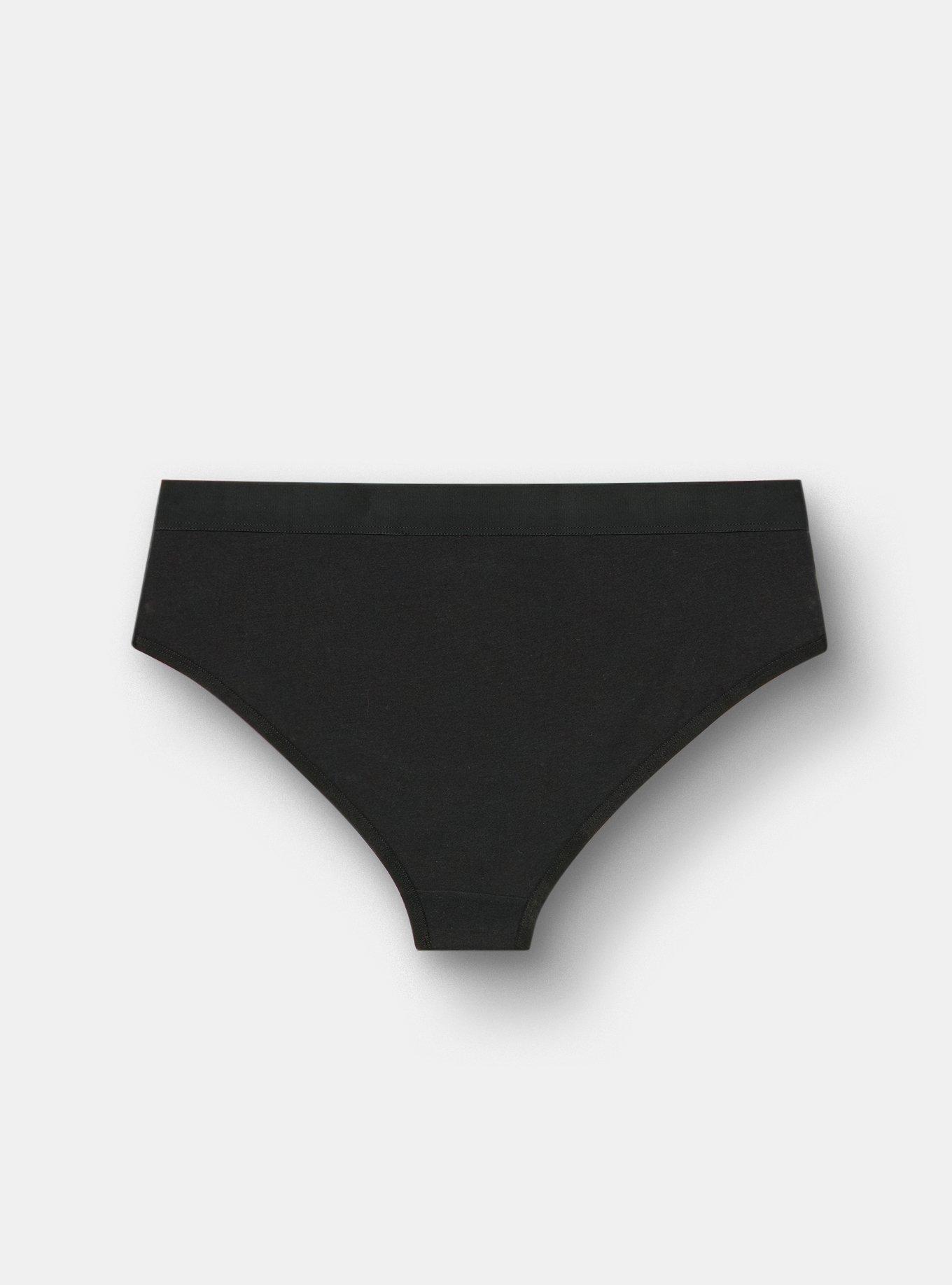 Cotton Mid-Rise Cheeky Panty, RICH BLACK, alternate