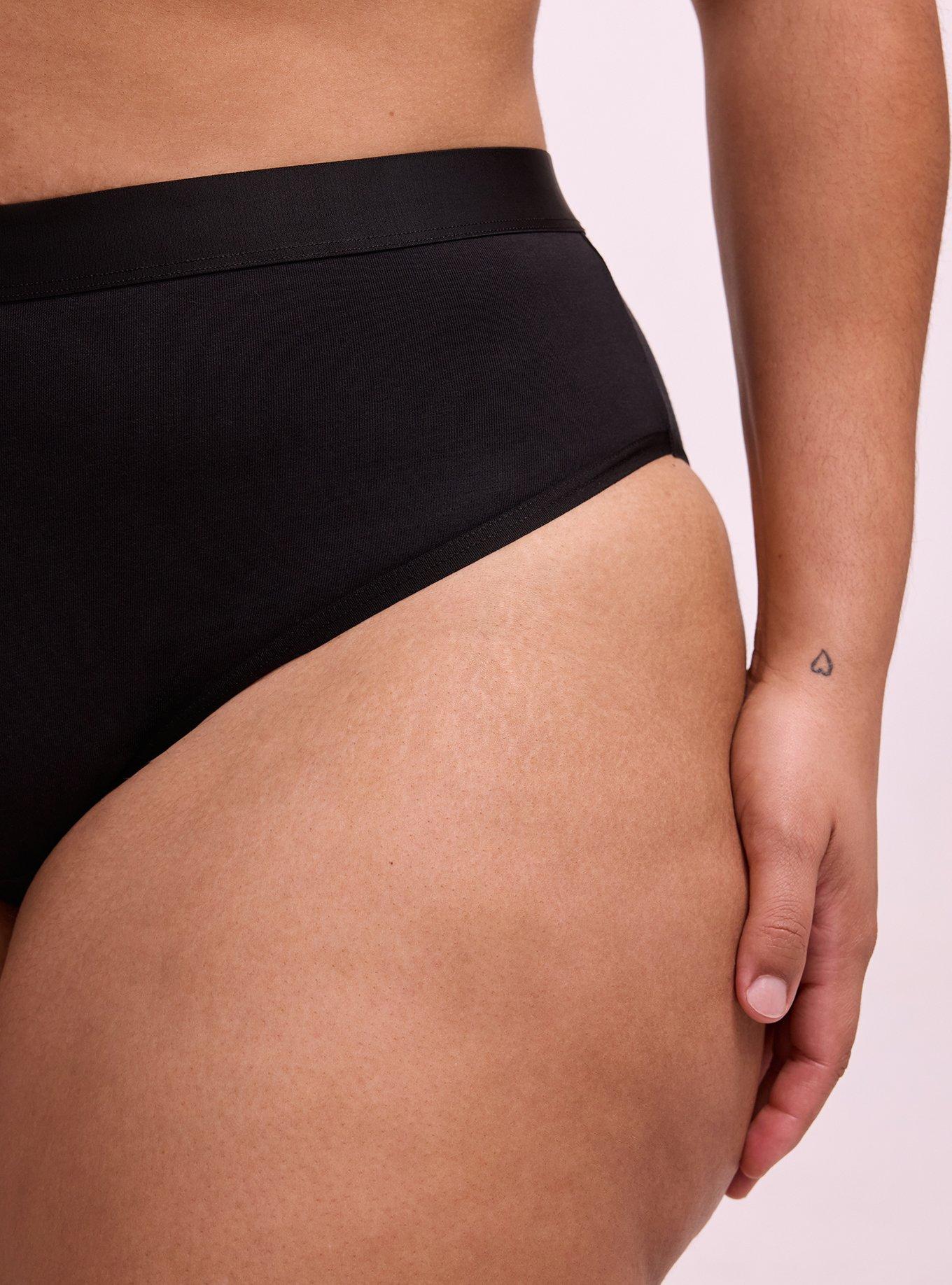 Cotton Mid-Rise Cheeky Panty, RICH BLACK, alternate