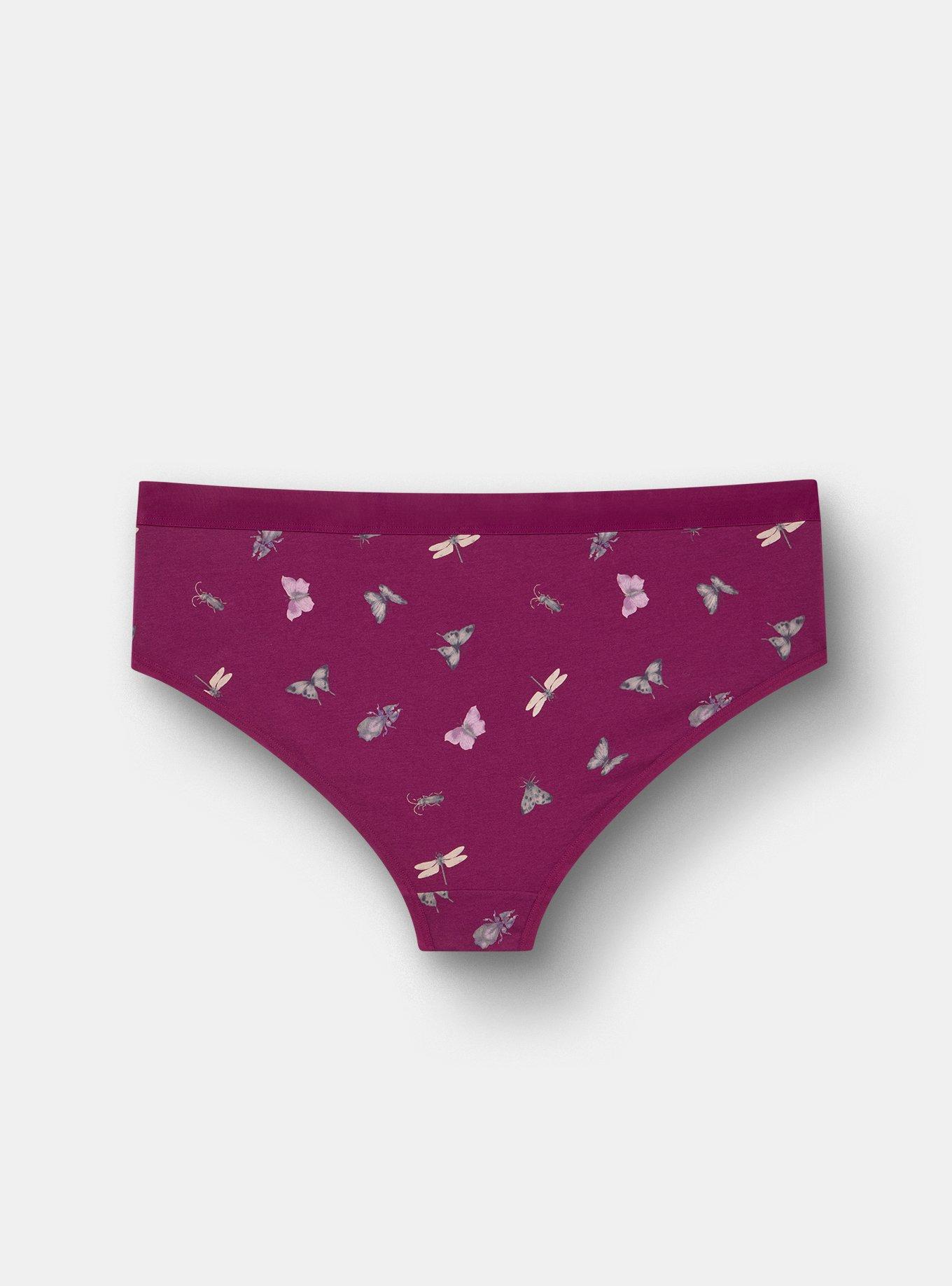 Cotton Mid-Rise Cheeky Panty, LITTLE INSECTS PURPLE, alternate