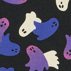 Plus Size Cotton Mid-Rise Cheeky Panty, OVERLAP GHOSTS BLACK PURPLE, swatch