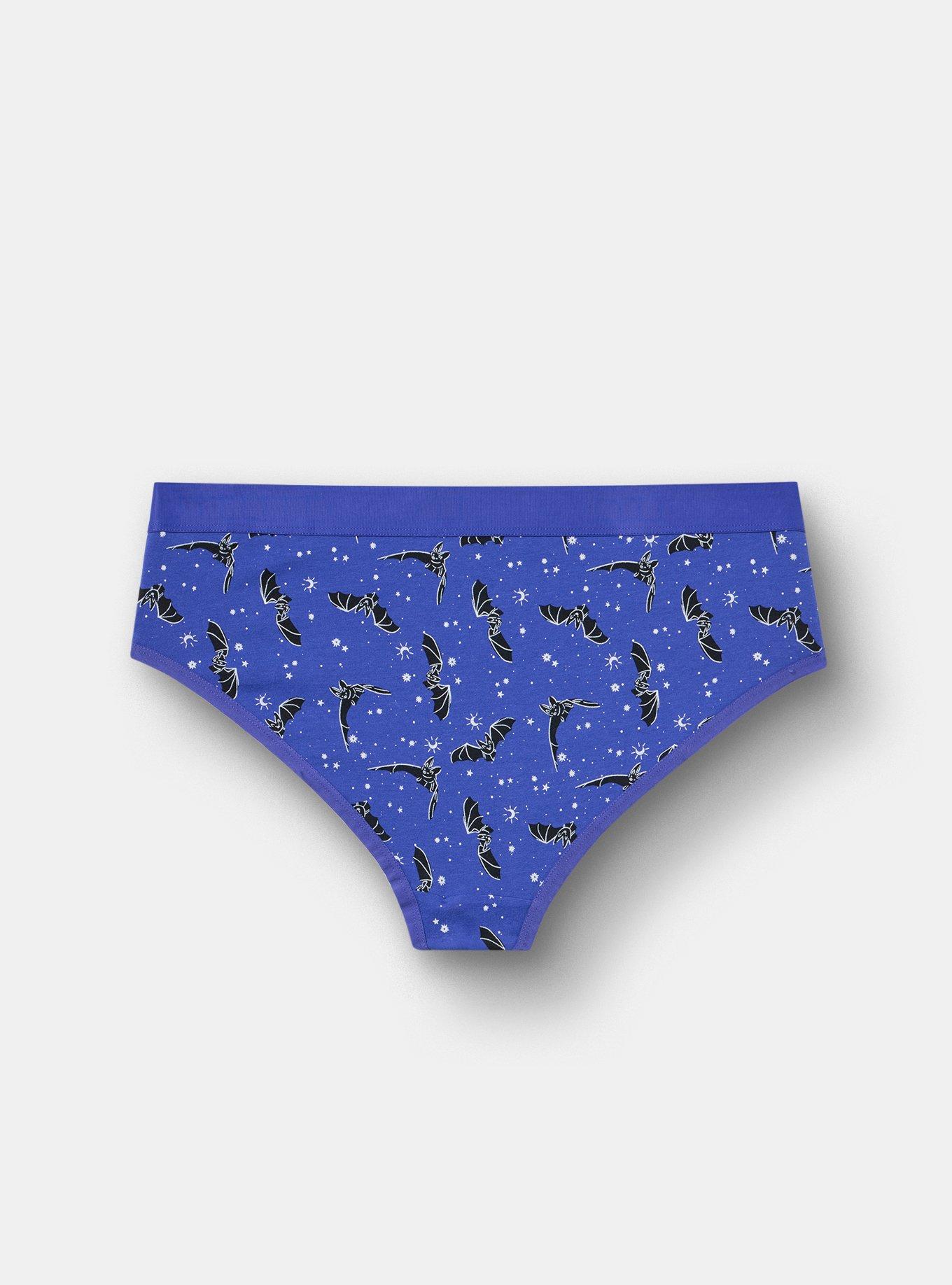 Cotton Mid-Rise Cheeky Panty, SPACE BATS BLUE, alternate