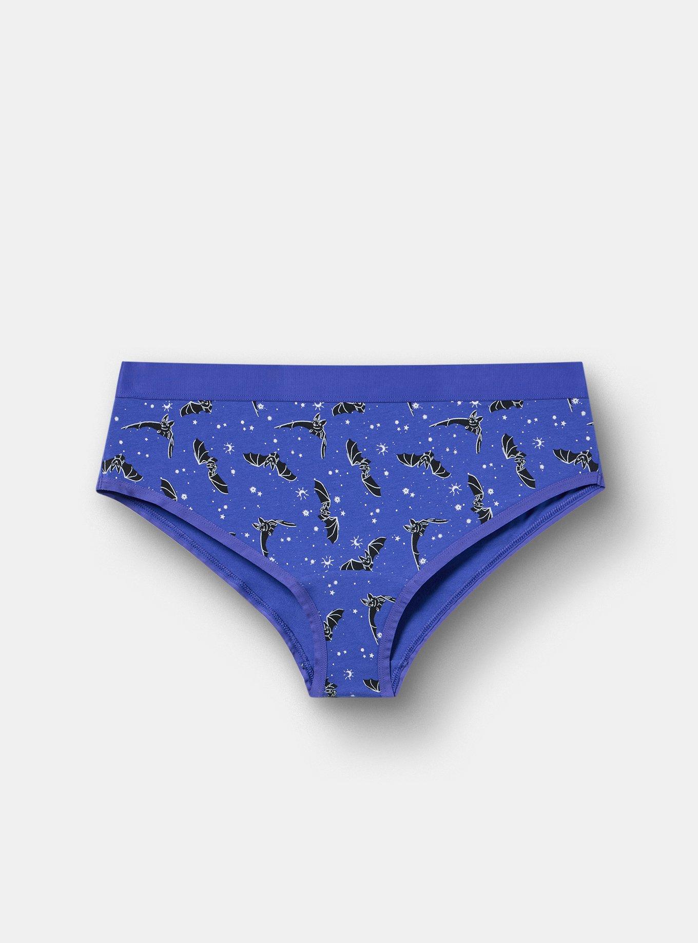 Cotton Mid-Rise Cheeky Panty, SPACE BATS BLUE, hi-res