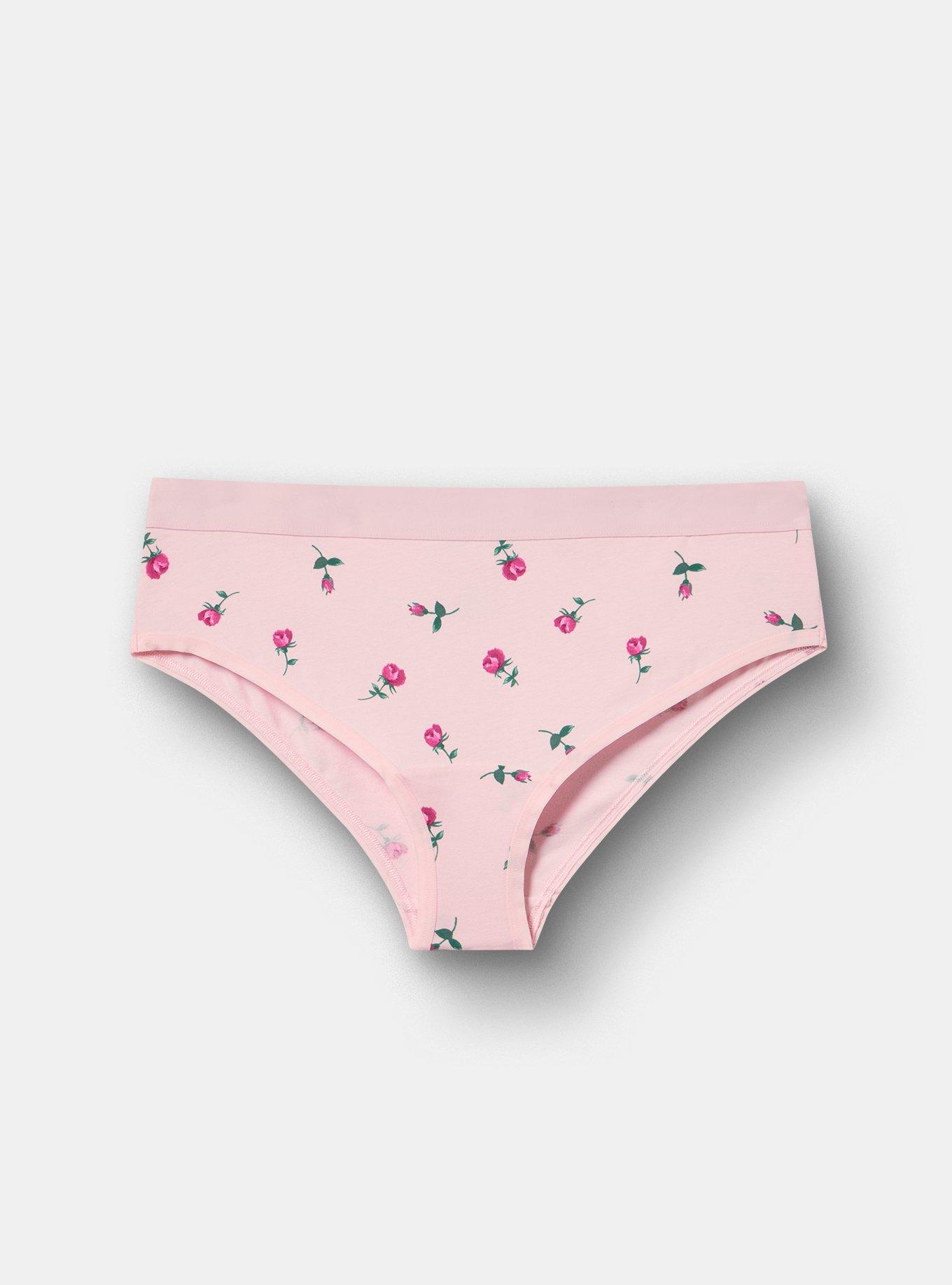 Cotton Mid-Rise Cheeky Panty, KENT ROSE FLORAL PINK, hi-res
