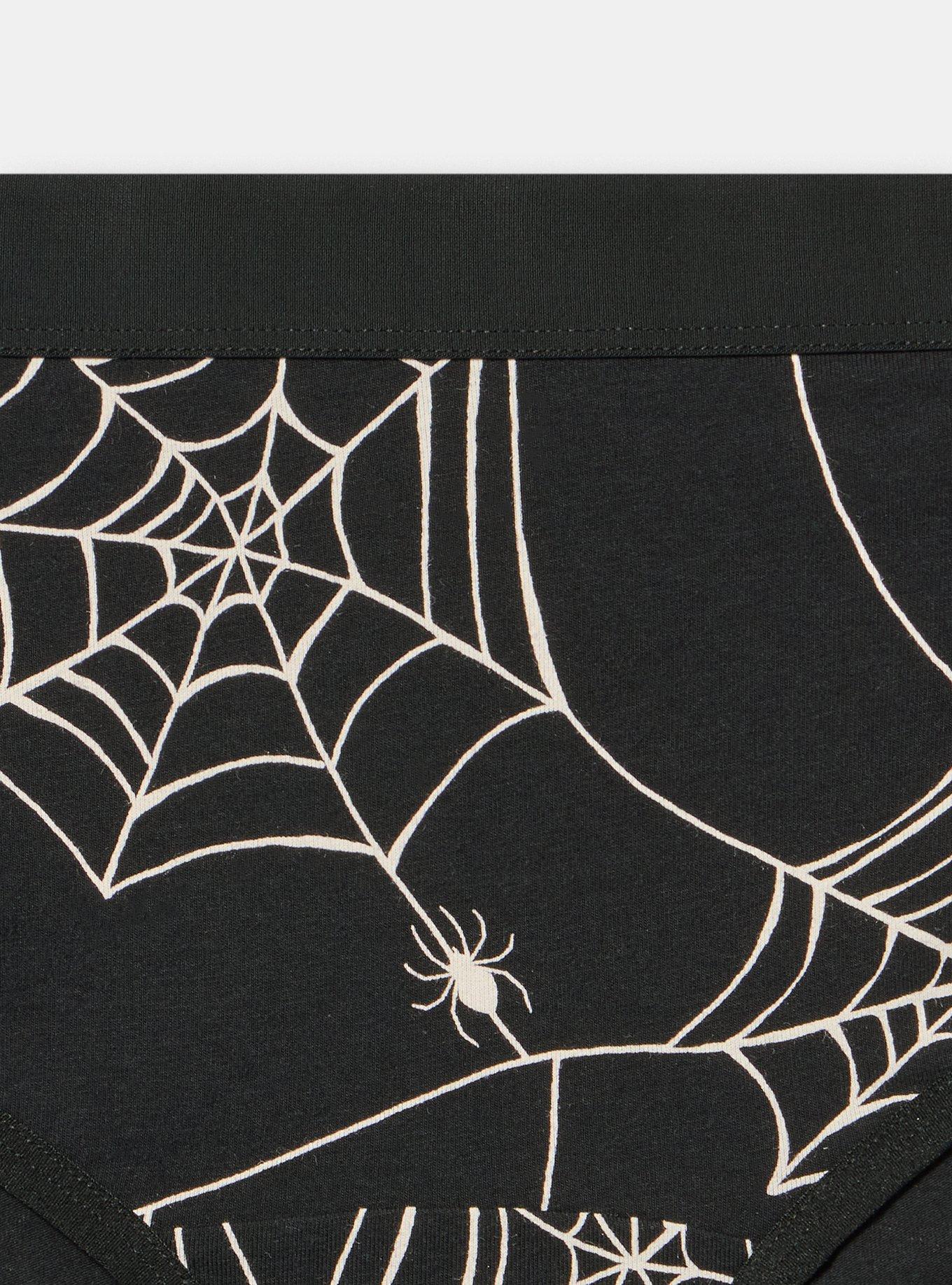 Cotton Mid-Rise Cheeky Panty, TUESDAY SPIDERS BLACK, alternate