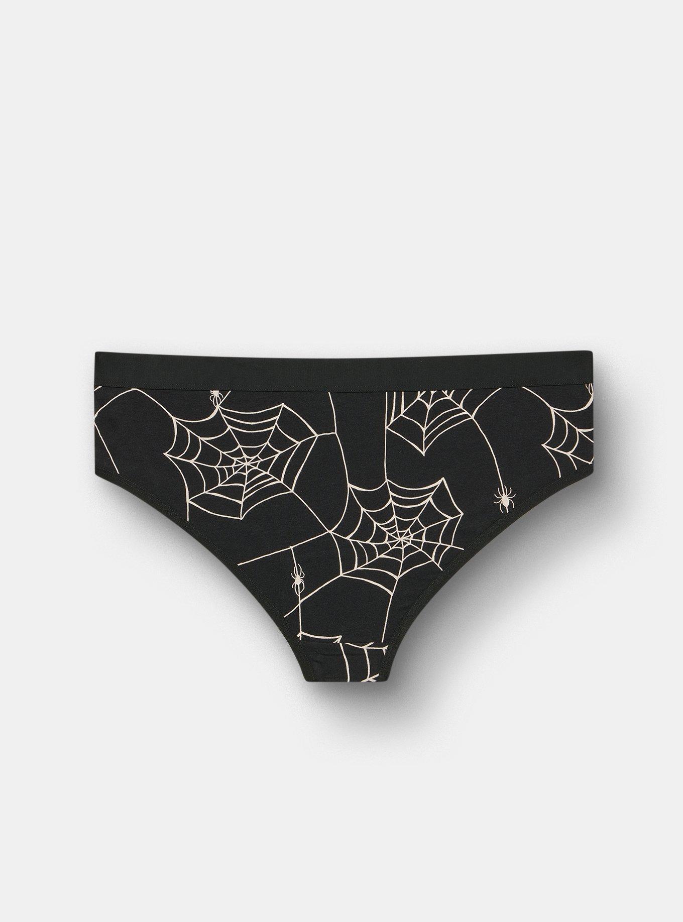 Cotton Mid-Rise Cheeky Panty, TUESDAY SPIDERS BLACK, alternate