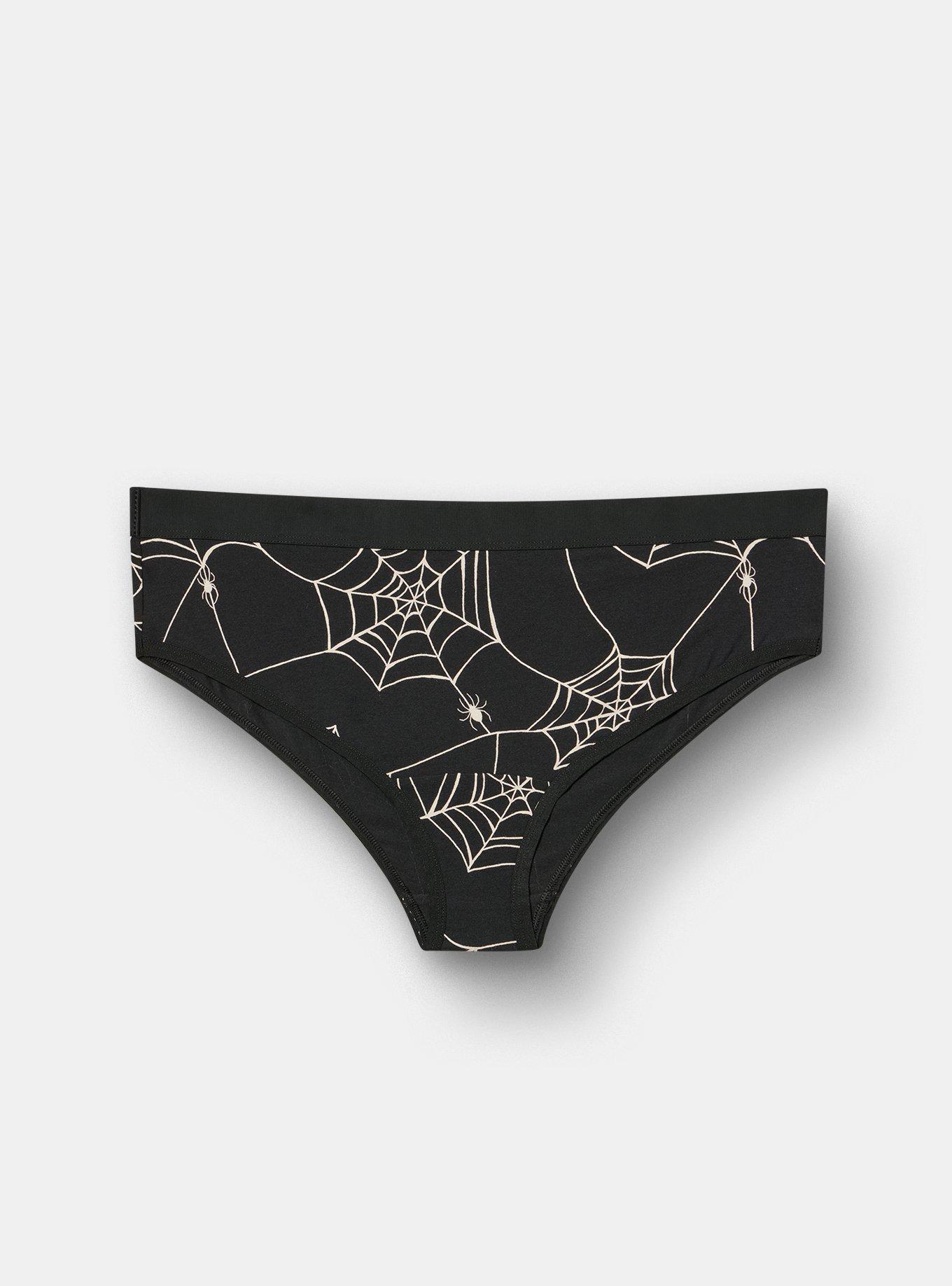 Cotton Mid-Rise Cheeky Panty, TUESDAY SPIDERS BLACK, hi-res