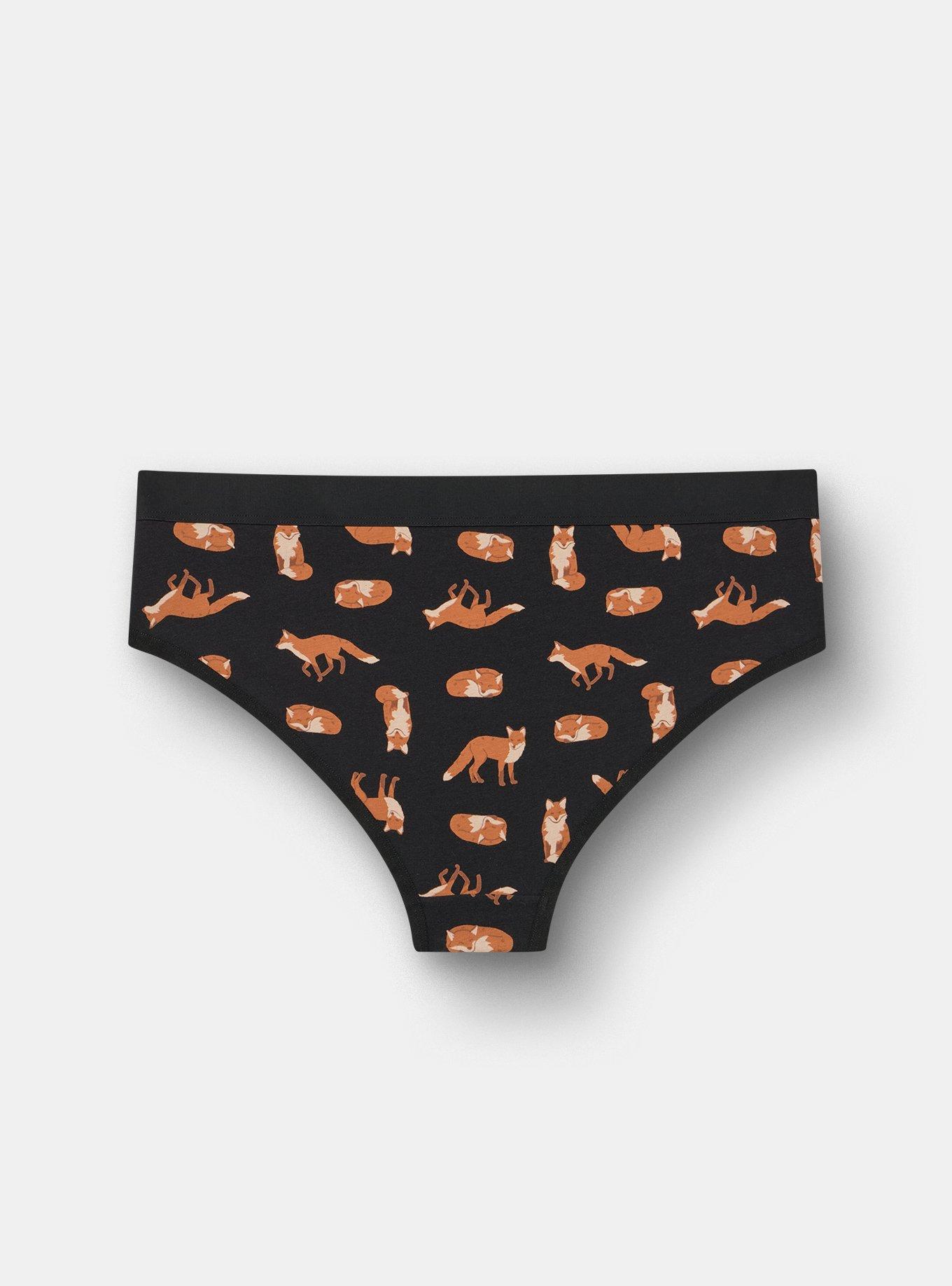 Cotton Mid-Rise Cheeky Panty, FOXY TROT BLACK, alternate
