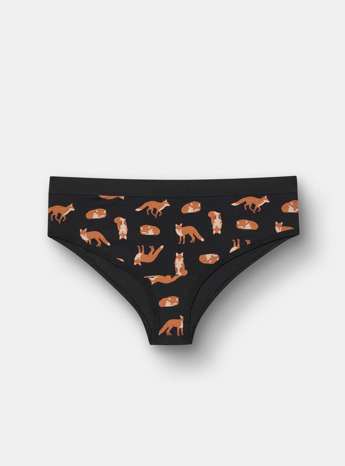 Cotton Mid-Rise Cheeky Panty, FOXY TROT BLACK, hi-res
